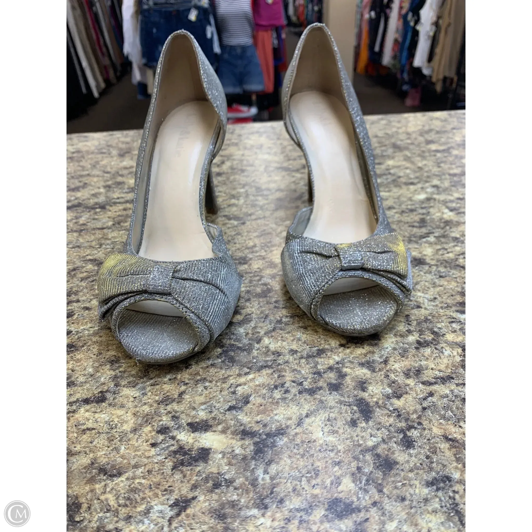 Shoes Heels Stiletto By Kelly And Katie In Silver, Size: 8.5 Smart Casual Heels Gold High Heeled Sandals