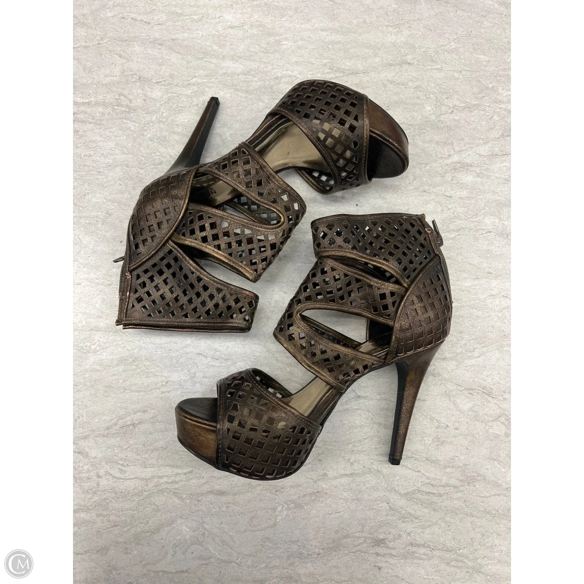Glam Heels for Night Out Shoes Heels Stiletto By Kenneth Cole Reaction In Bronze, Size: 9.5