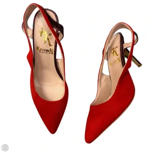 Patent Look Chic Pumps Shoes Heels Stiletto By Krown Kouture In Red, Size: 8