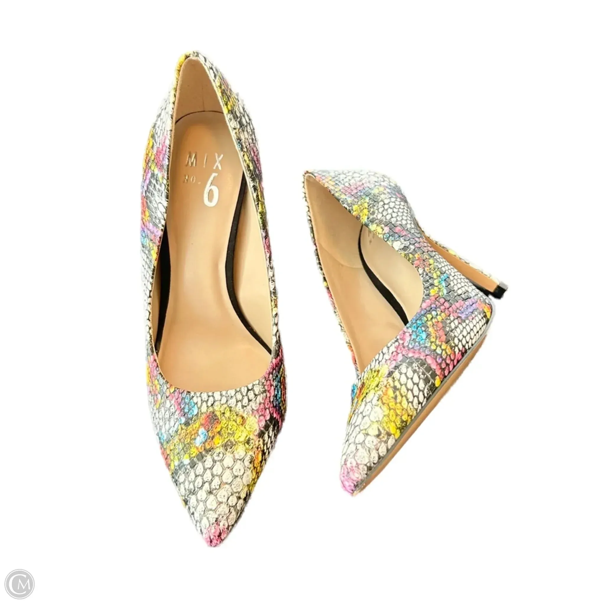 Shoes Heels Stiletto By Mix No 6 In Snakeskin Print, Size: 6.5 lace up closure