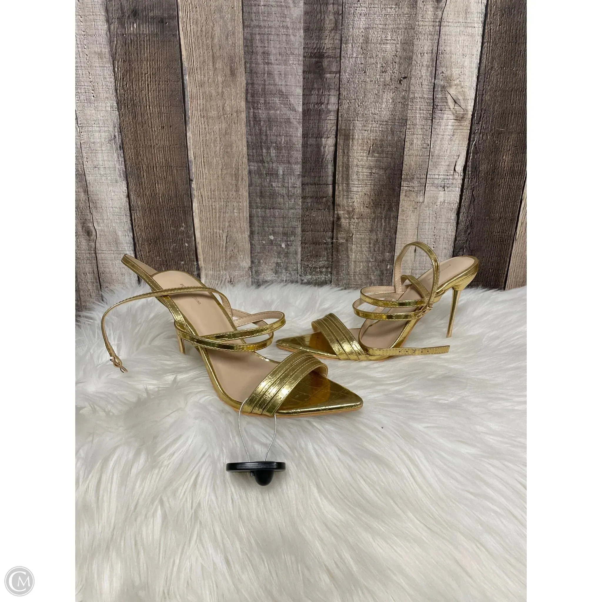 quick dry Cushioned Insole Shoes Heels Stiletto By Pretty Little Thing In Gold, Size: 5