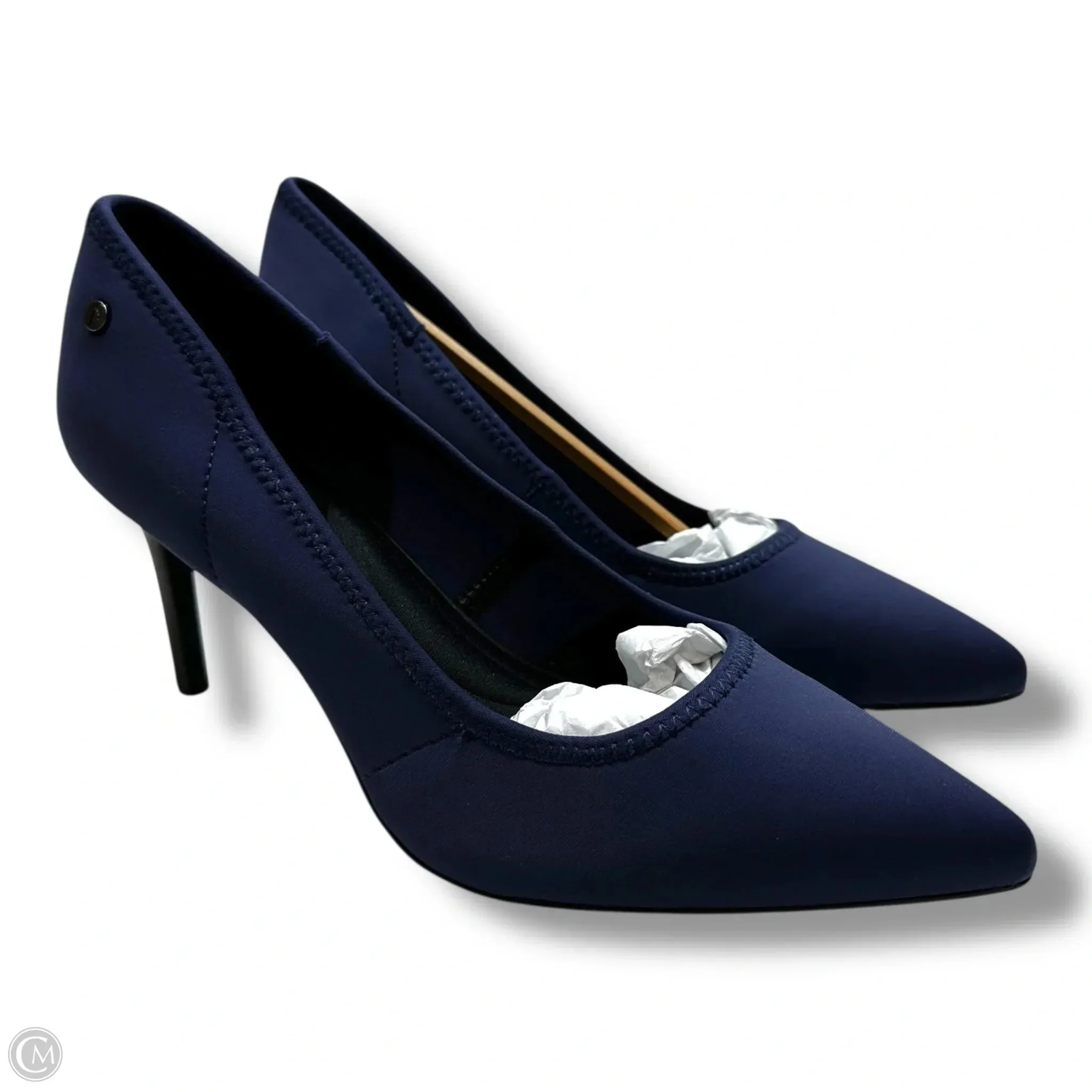 Leather Insole Shoes Heels Stiletto By Simply Vera In Navy, Size: 8
