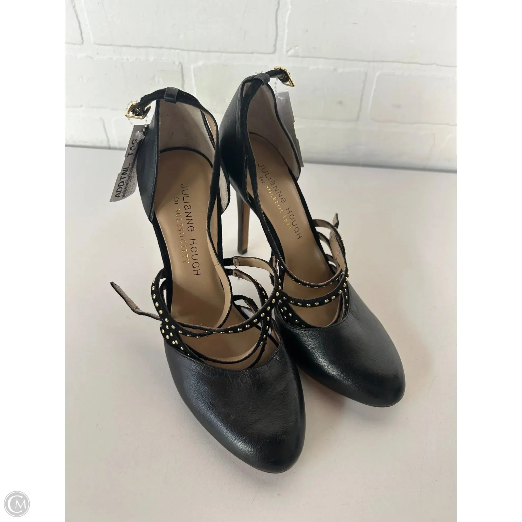 Comfortable Pumps Shoes Heels Stiletto By Sole Society In Black & Gold, Size: 6