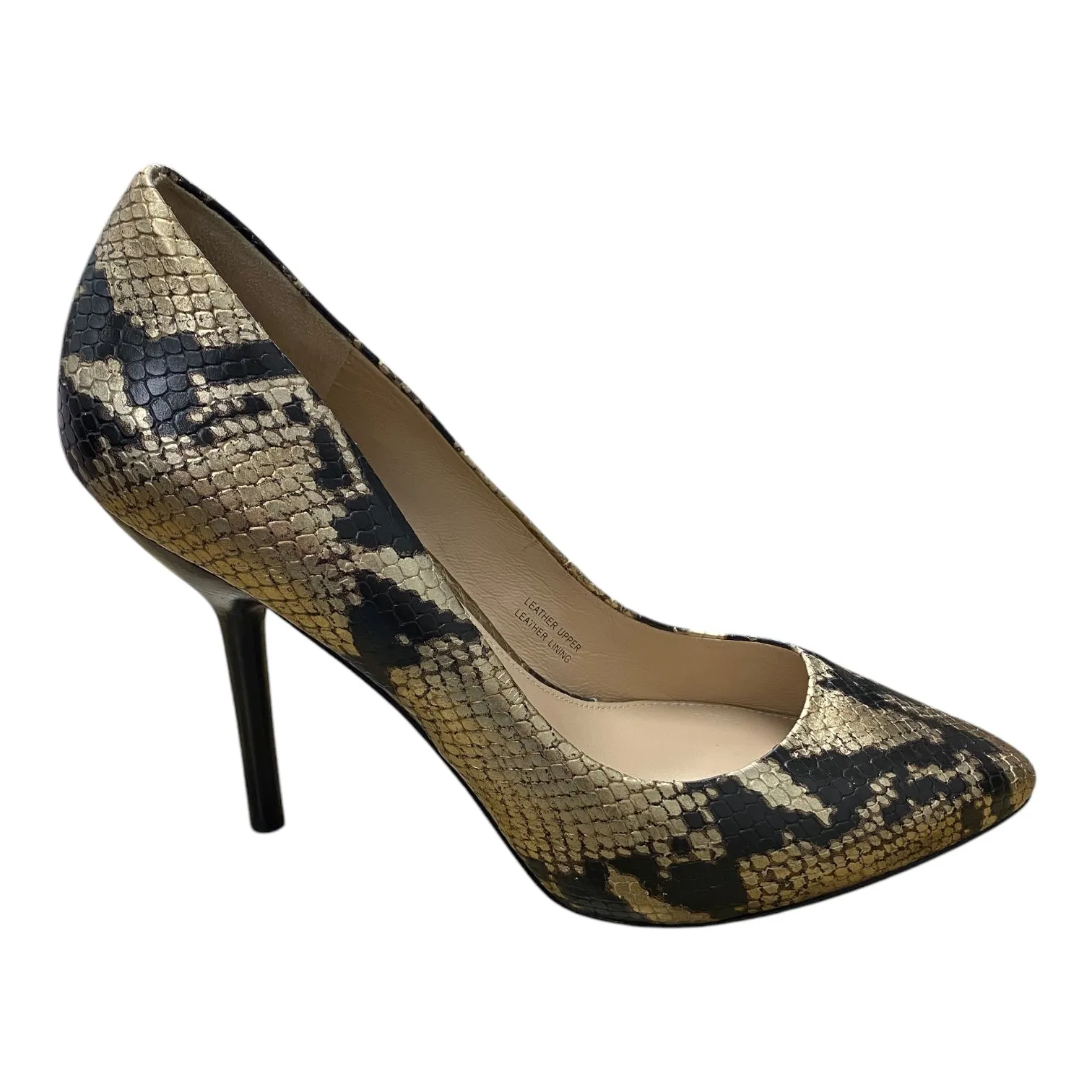 Stable base Shoes Heels Stiletto By Via Spiga In Snakeskin Print, Size: 9