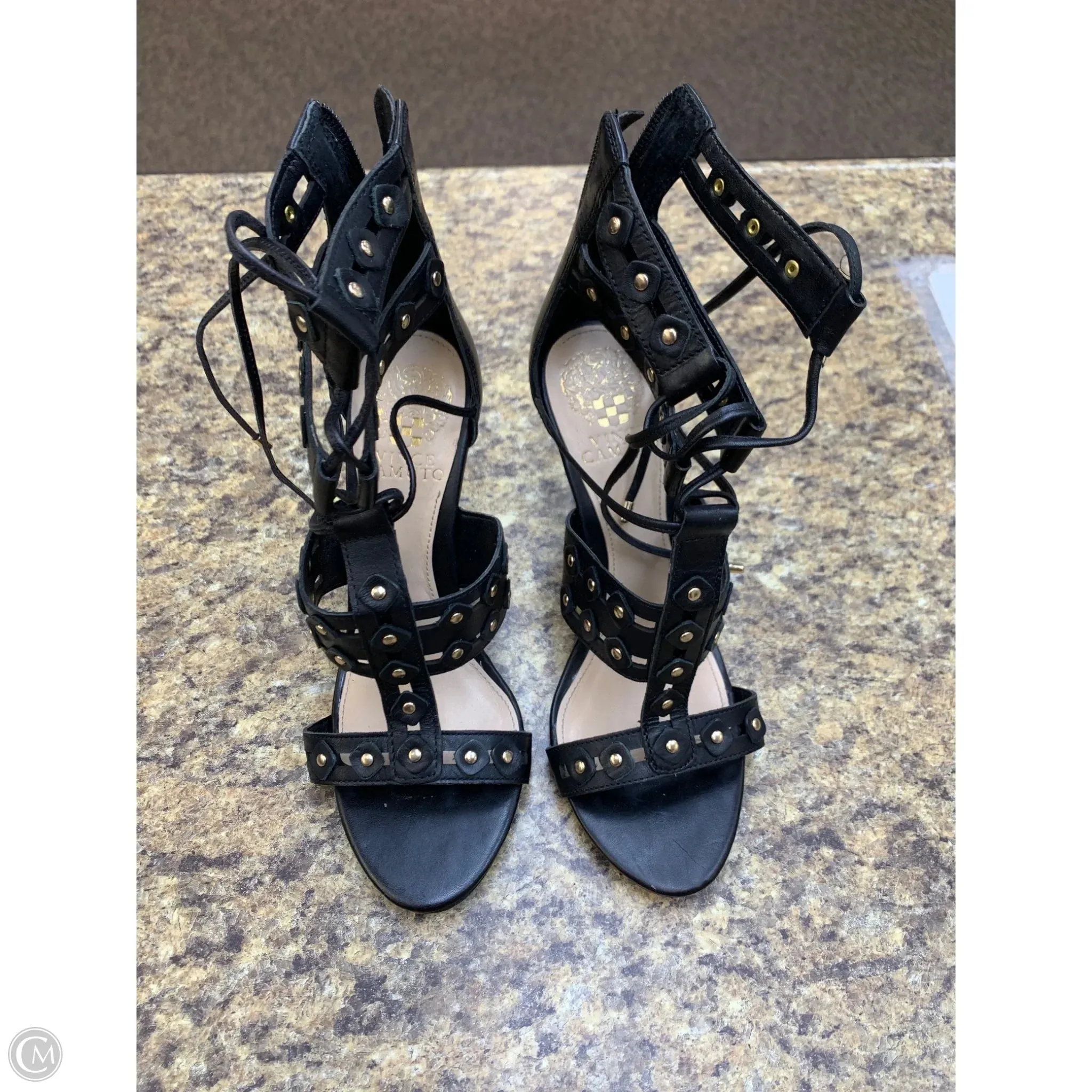 Shoes Heels Stiletto By Vince In Black, Size: 7.5 Plush Heels