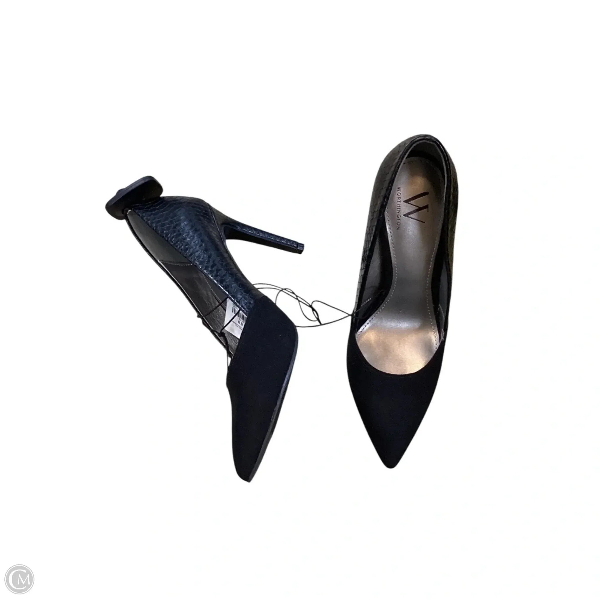 Shoes Heels Stiletto By Worthington In Black, Size: 6.5 Metallic Stilettos Shock absorption