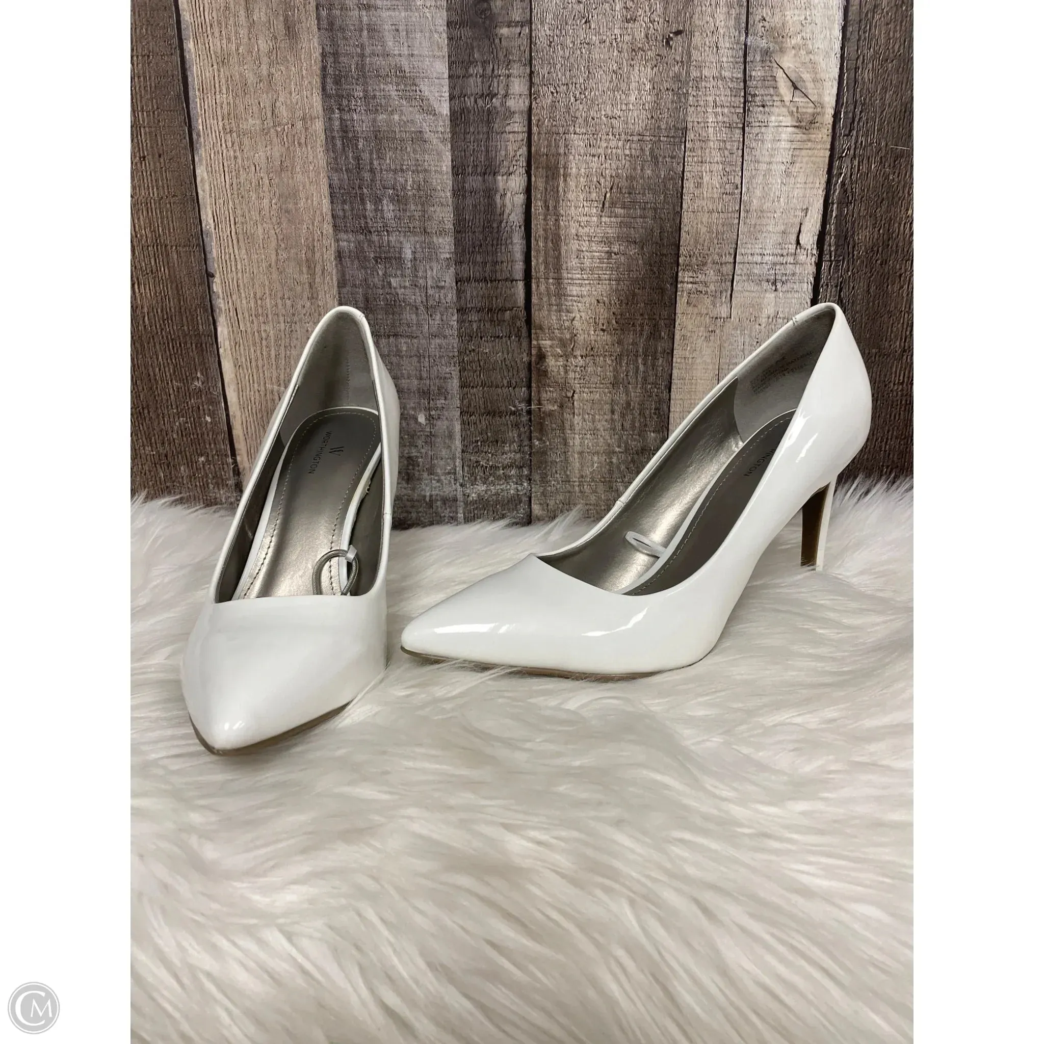 Floral Embellished Heels Glam Heels Shoes Heels Stiletto By Worthington In White, Size: 9.5