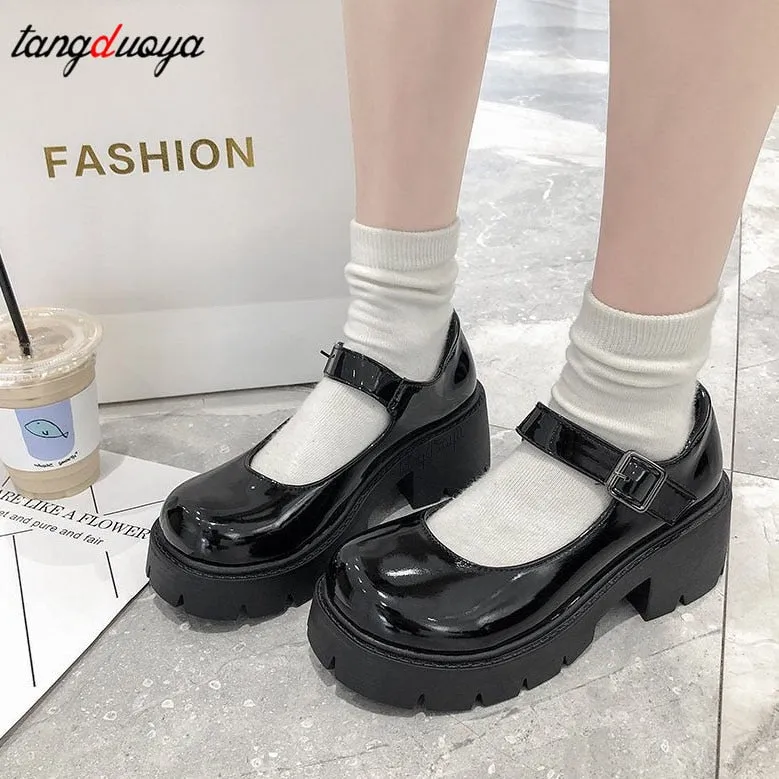 Shoes Women heels mary janes platform Lolita shoes on heels Pumps Women&#39;s Japanese Style Vintage Girls High Heel shoes for women