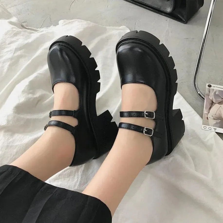Shoes Women heels mary janes platform Lolita shoes on heels Pumps Women&#39;s Japanese Style Vintage Girls High Heel shoes for women