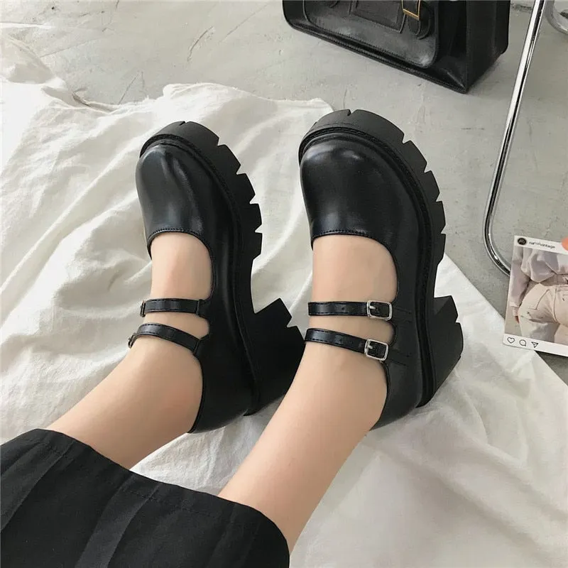 Shoes Women heels mary janes platform Lolita shoes on heels Pumps Women&#39;s Japanese Style Vintage Girls High Heel shoes for women
