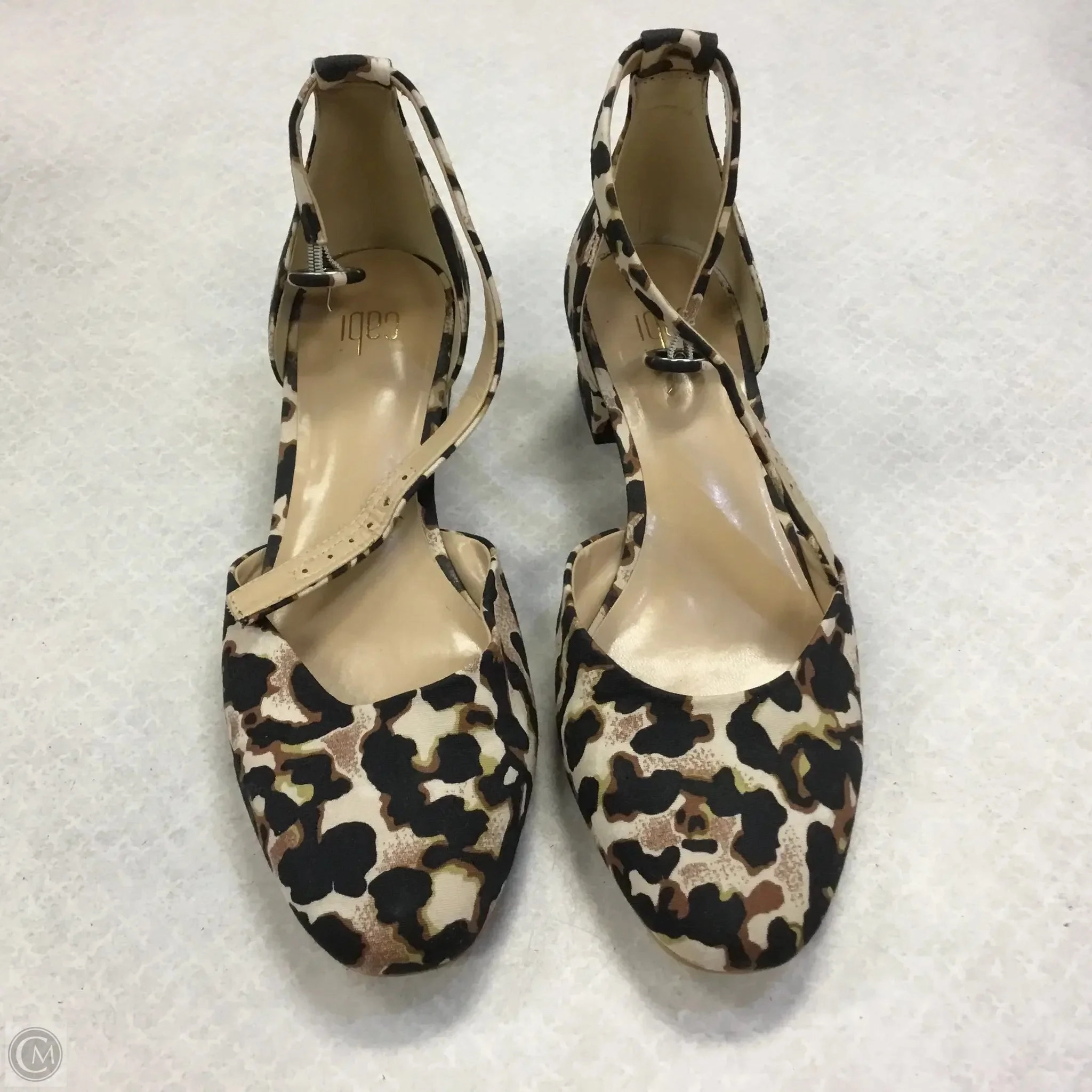 Bridal Heel Sandals Shoes Heels Block By Cabi In Animal Print, Size: 7.5