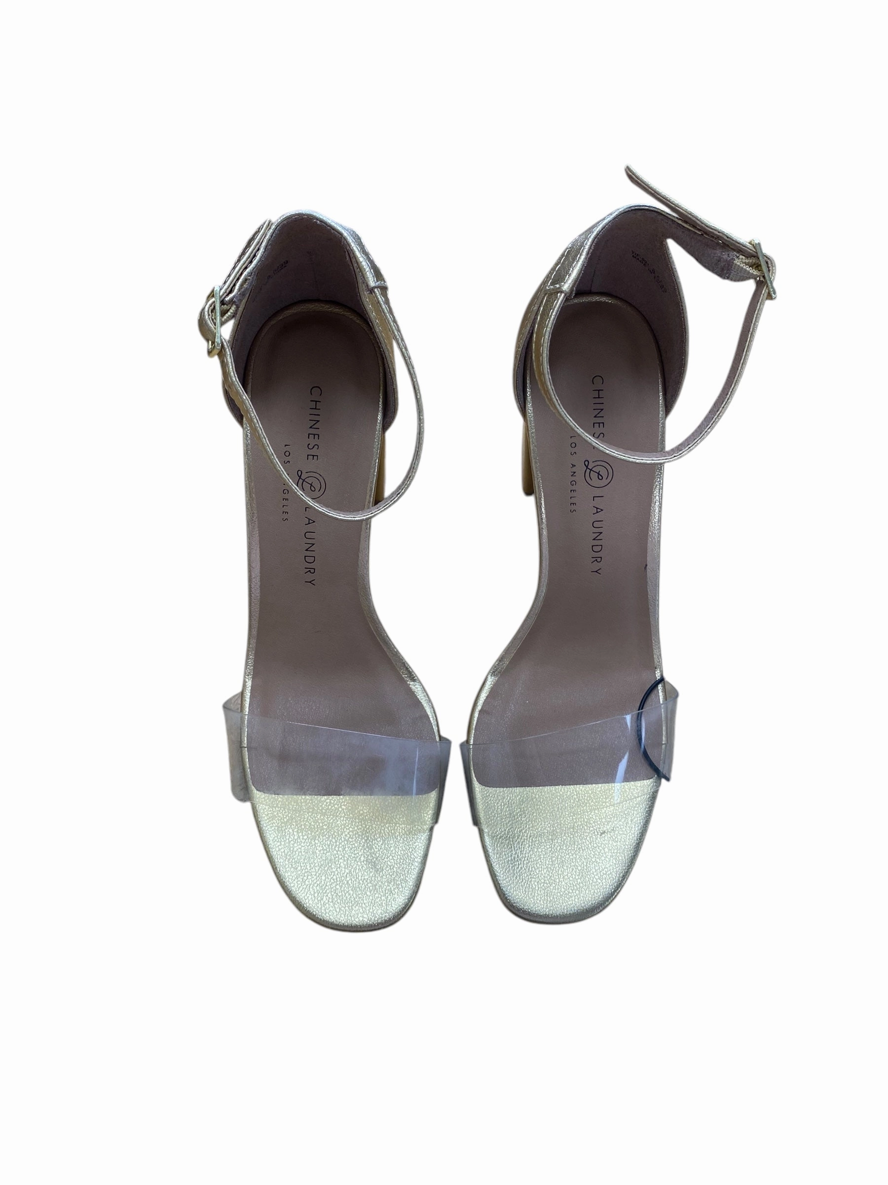 Shoes Heels Block By Chinese Laundry In Gold, Size: 8.5 Strappy Heeled Sandals