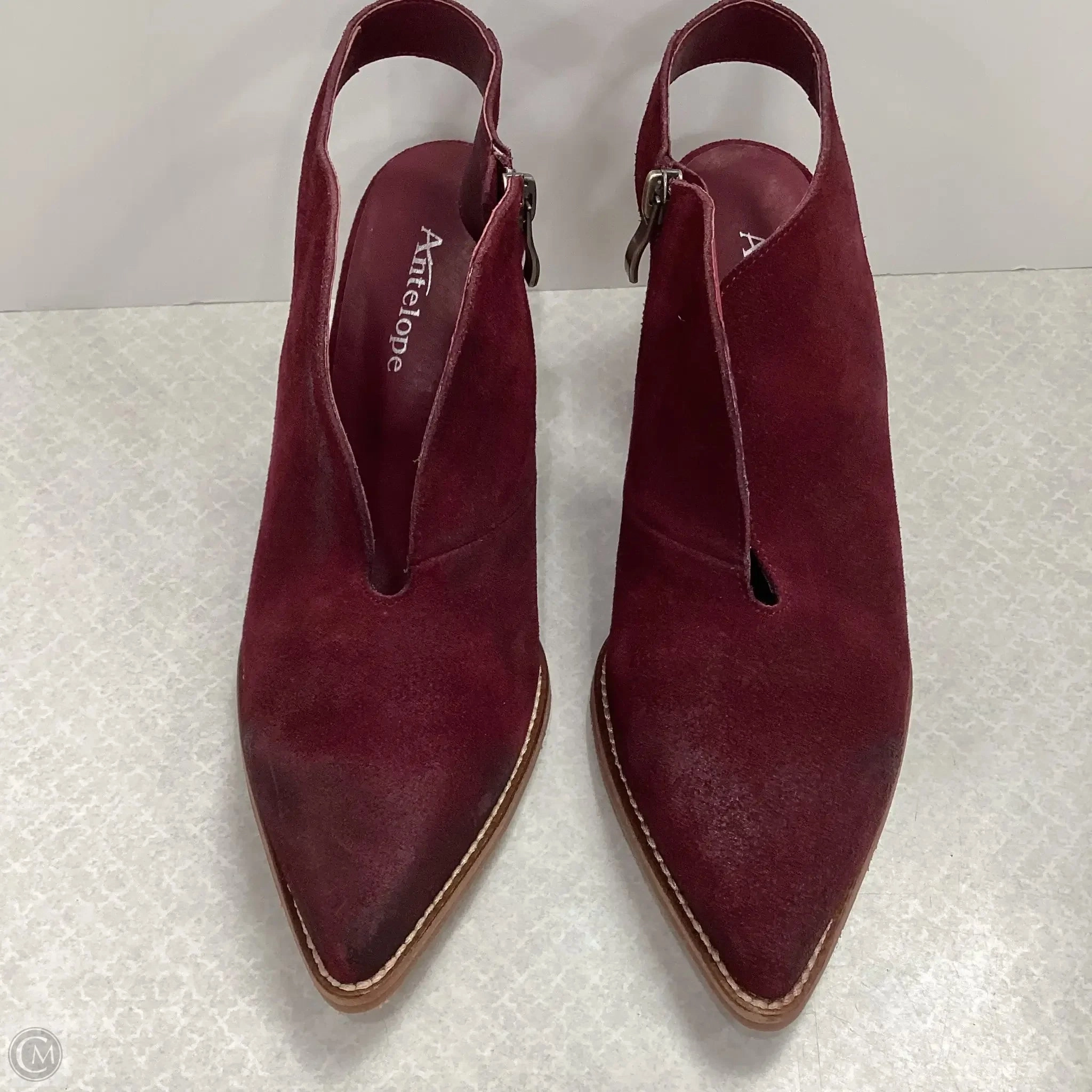 Easy to Wear Shoes Heels Block By Cma In Maroon, Size: 9