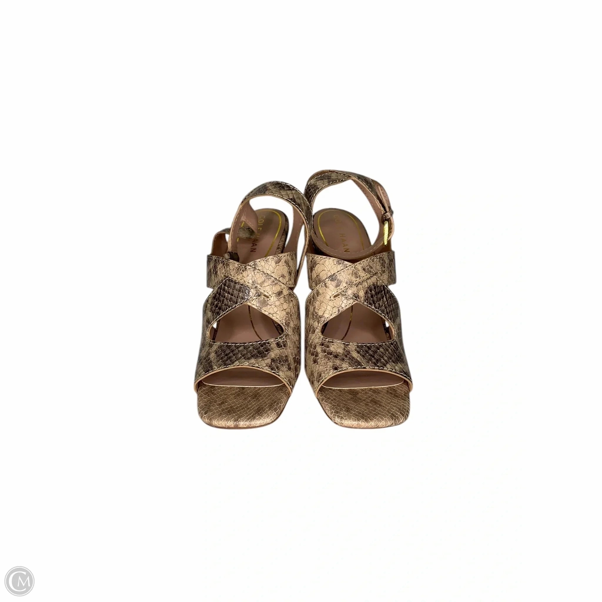 Bohemian Style Heels Shoes Heels Block By Cole-haan In Animal Print, Size: 9.5