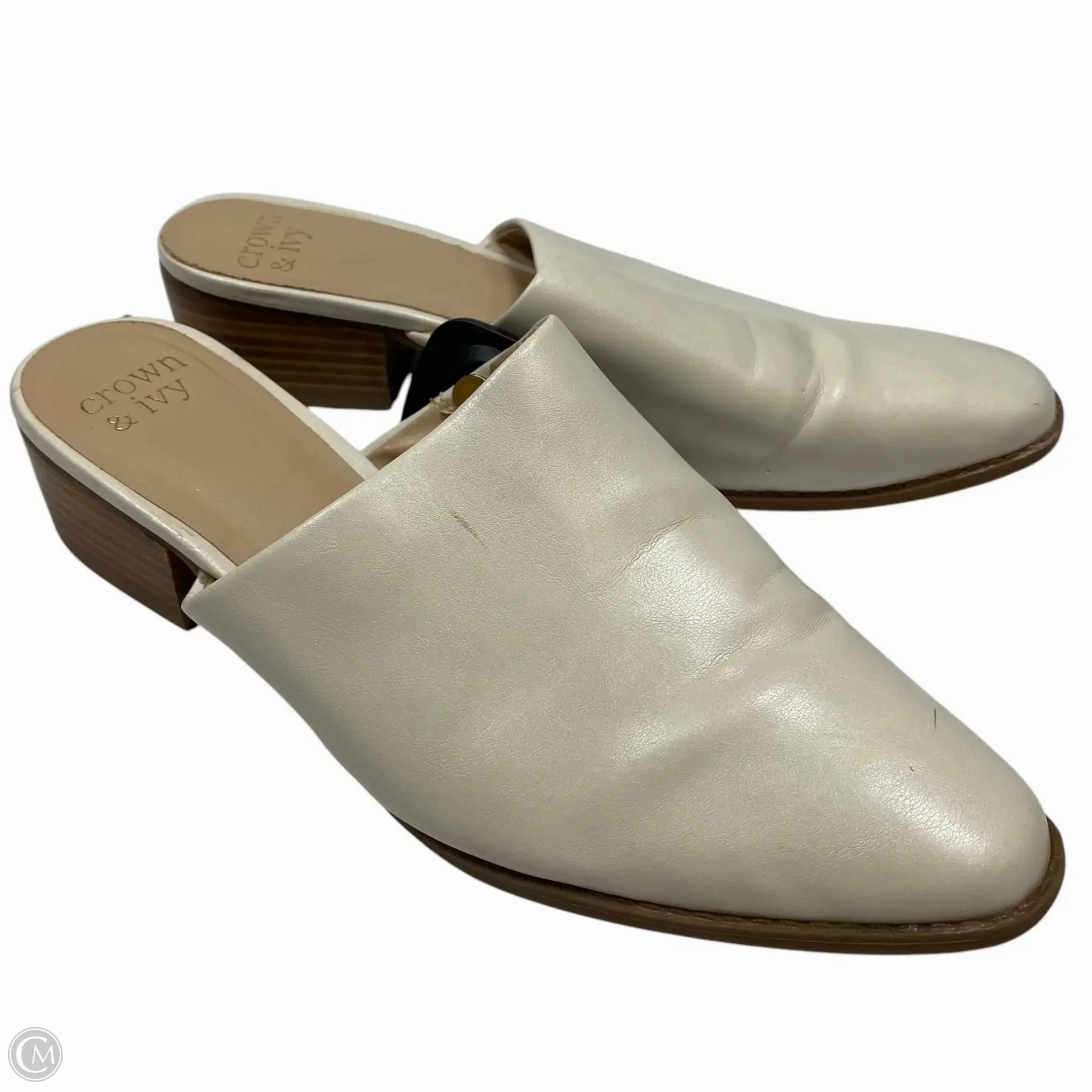 Shoes Heels Block By Crown And Ivy In White, Size: 9.5 Comfortable Insole Work Chic