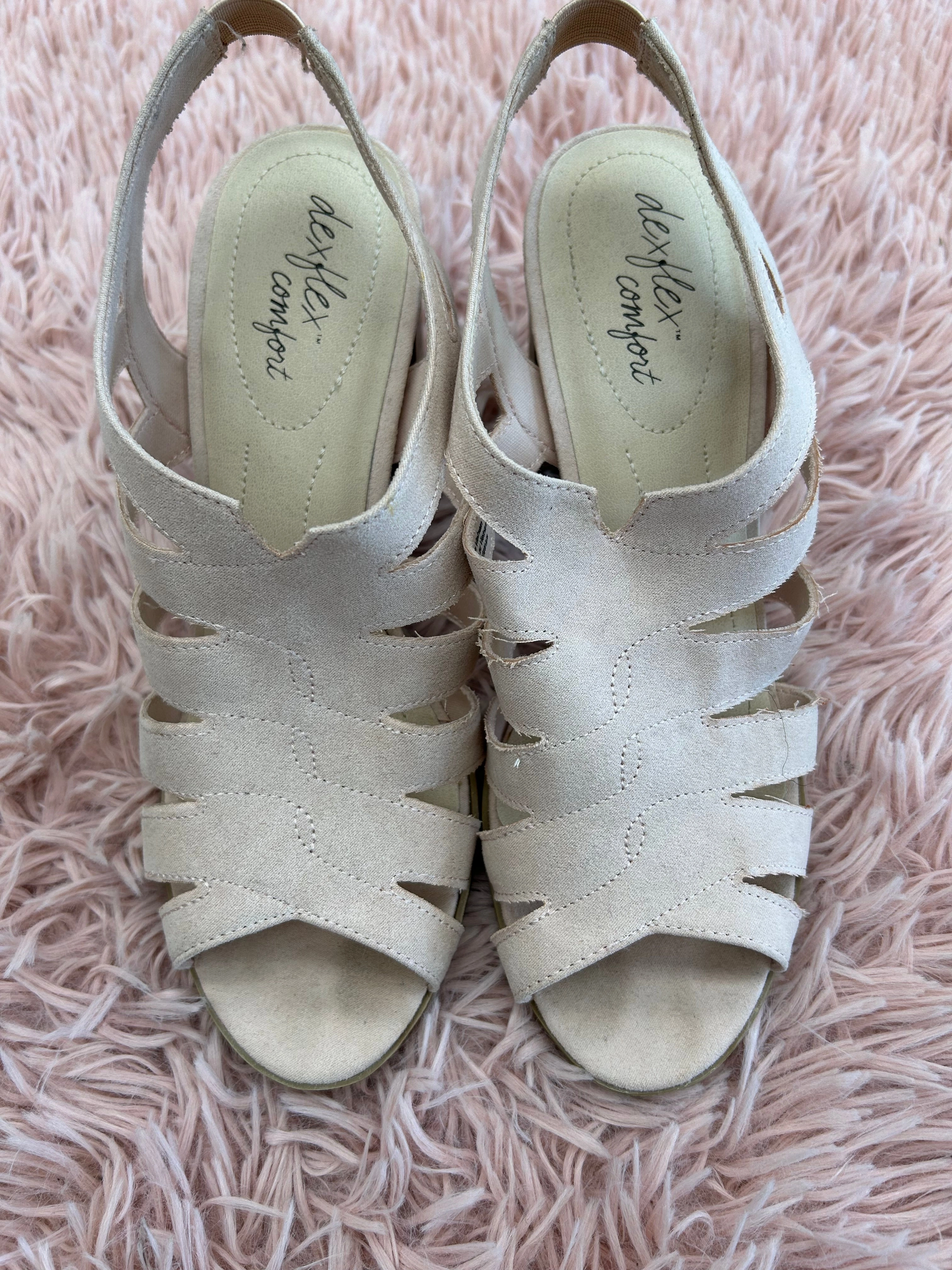 Pointed Toe Luxe Mood Shoes Heels Block By Dexflex In Pink, Size: 8