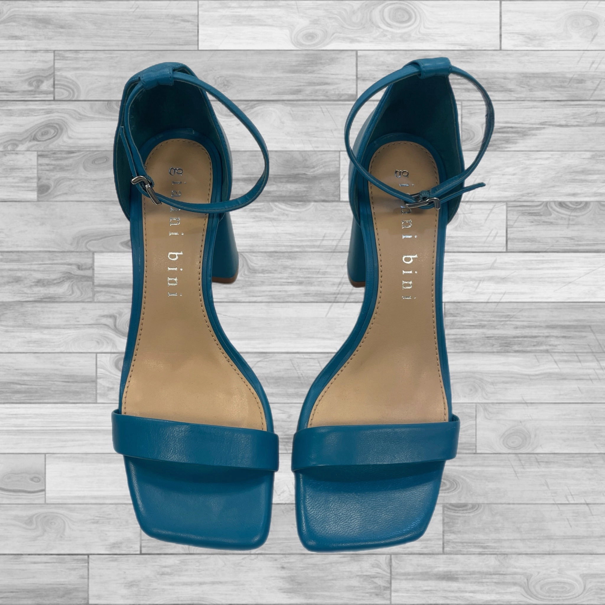 Sharp Look Modern Edge Shoes Heels Block By Gianni Bini In Blue, Size: 7.5