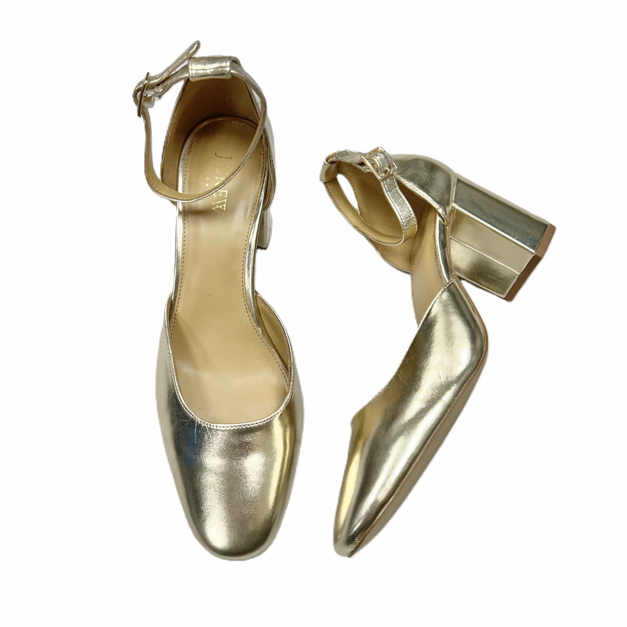 Winter High Heels Party Ready Shoes Heels Block By J. Crew In Gold, Size: 10