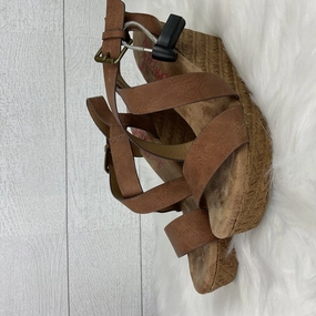Flexible Material Shoes Heels Block By Jelly Pop In Brown, Size: 7