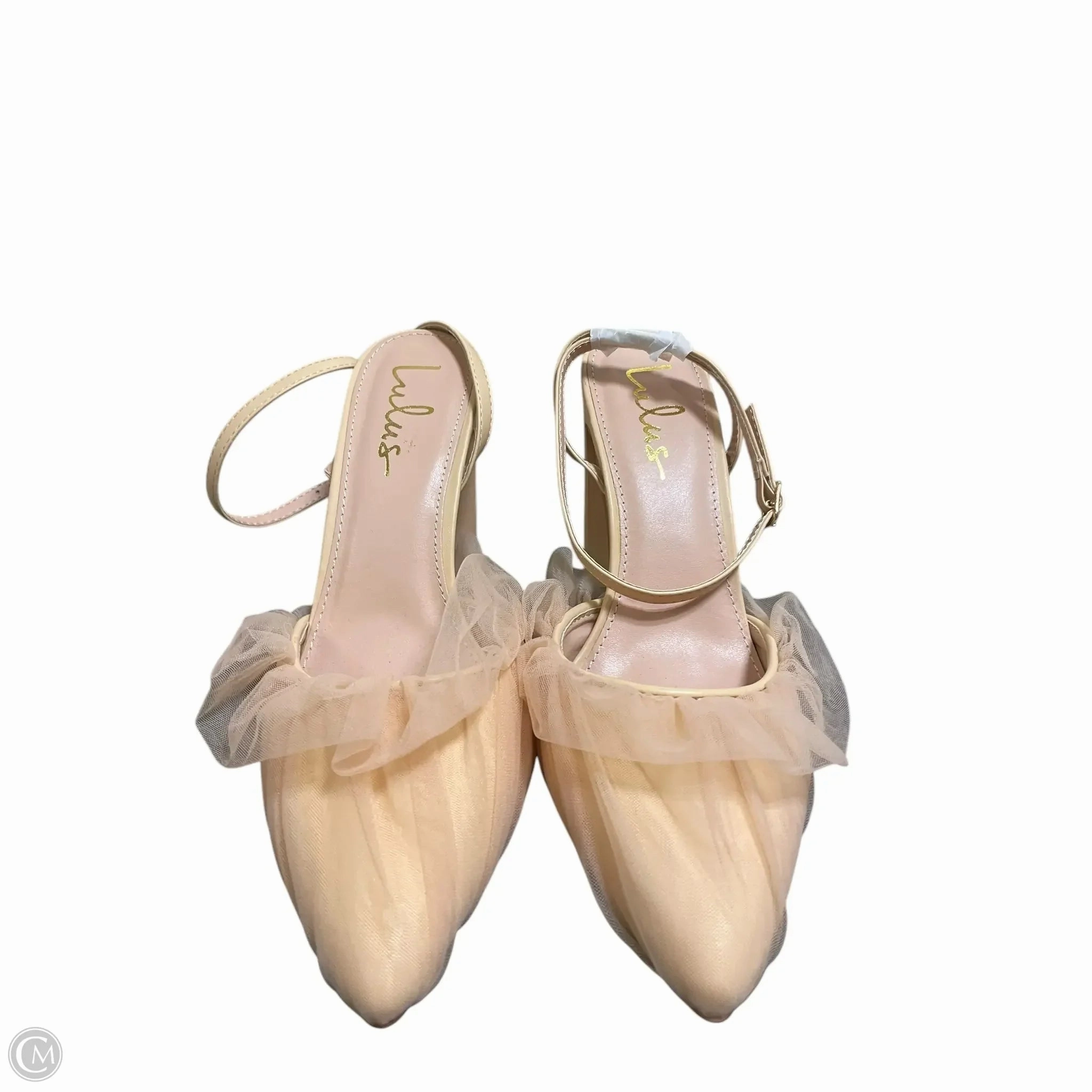 Classic Mood Shoes Heels Block By Lulus In Cream, Size: 10