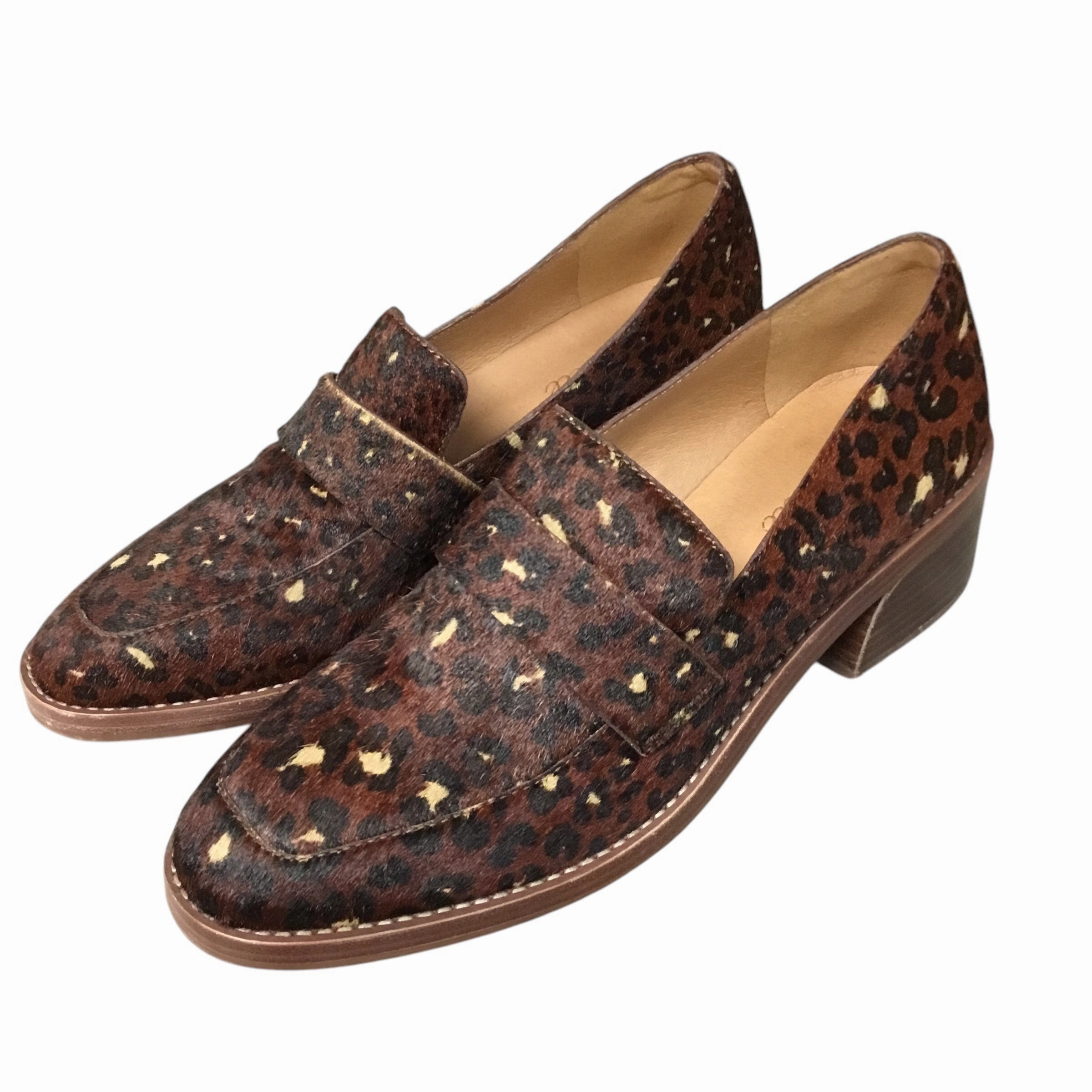 Cozy Mood Shoes Heels Block By Madewell In Animal Print, Size: 8