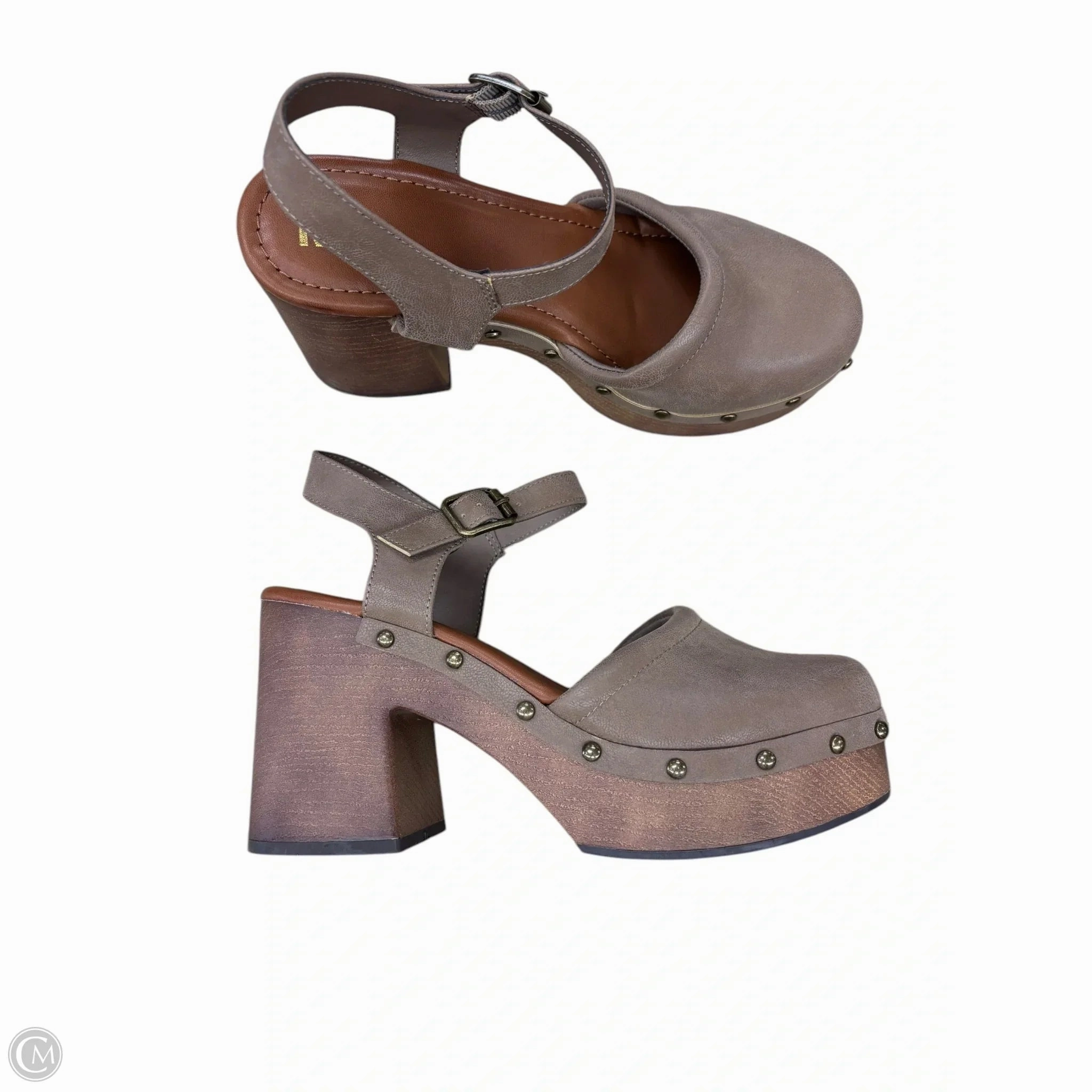 Shoes Heels Block By Mia In Brown, Size: 9 Smart High Heels Glam Heeled Sandals