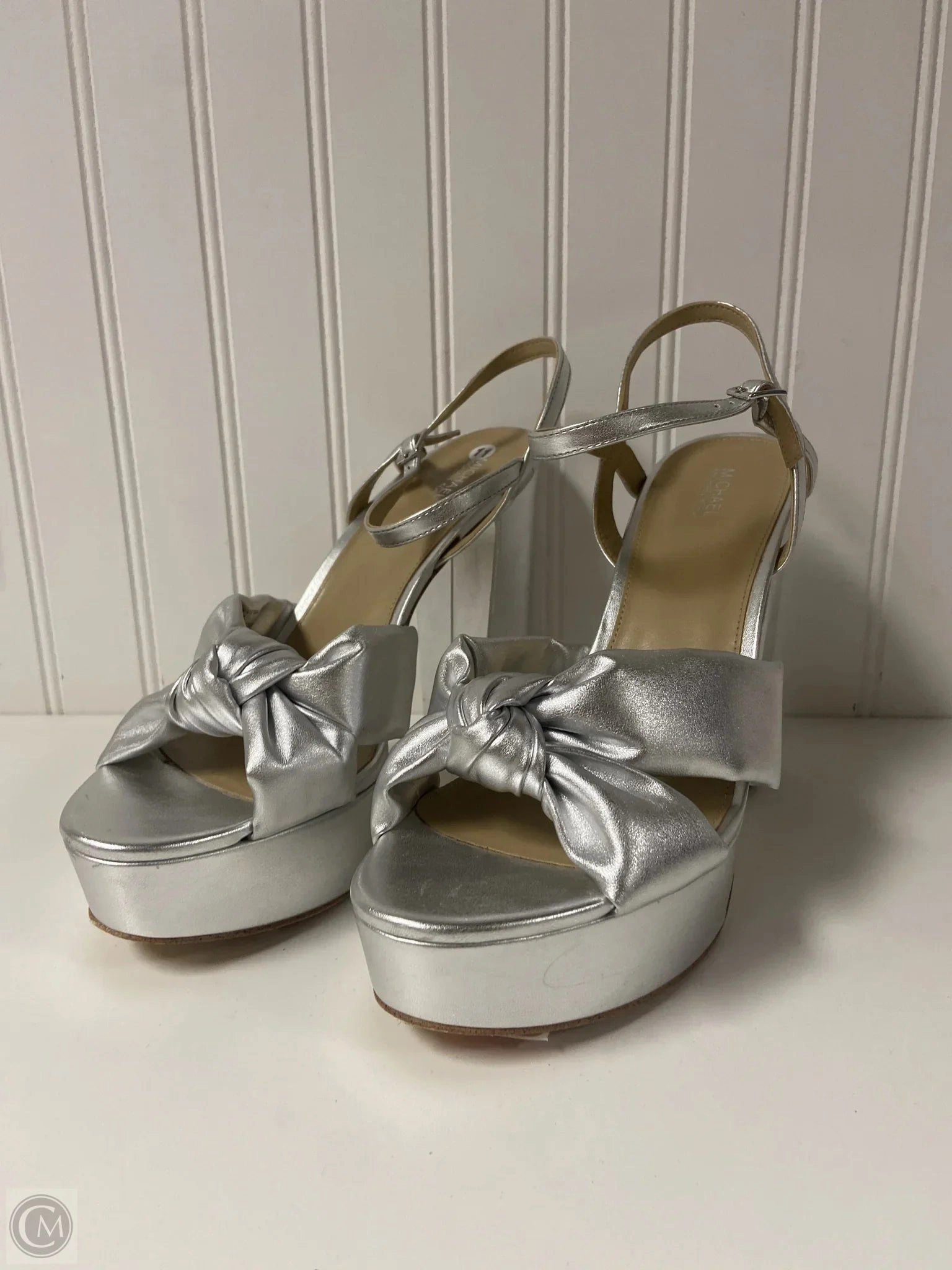 Shoes Heels Block By Michael By Michael Kors In Silver, Size: 11 Evening Pumps