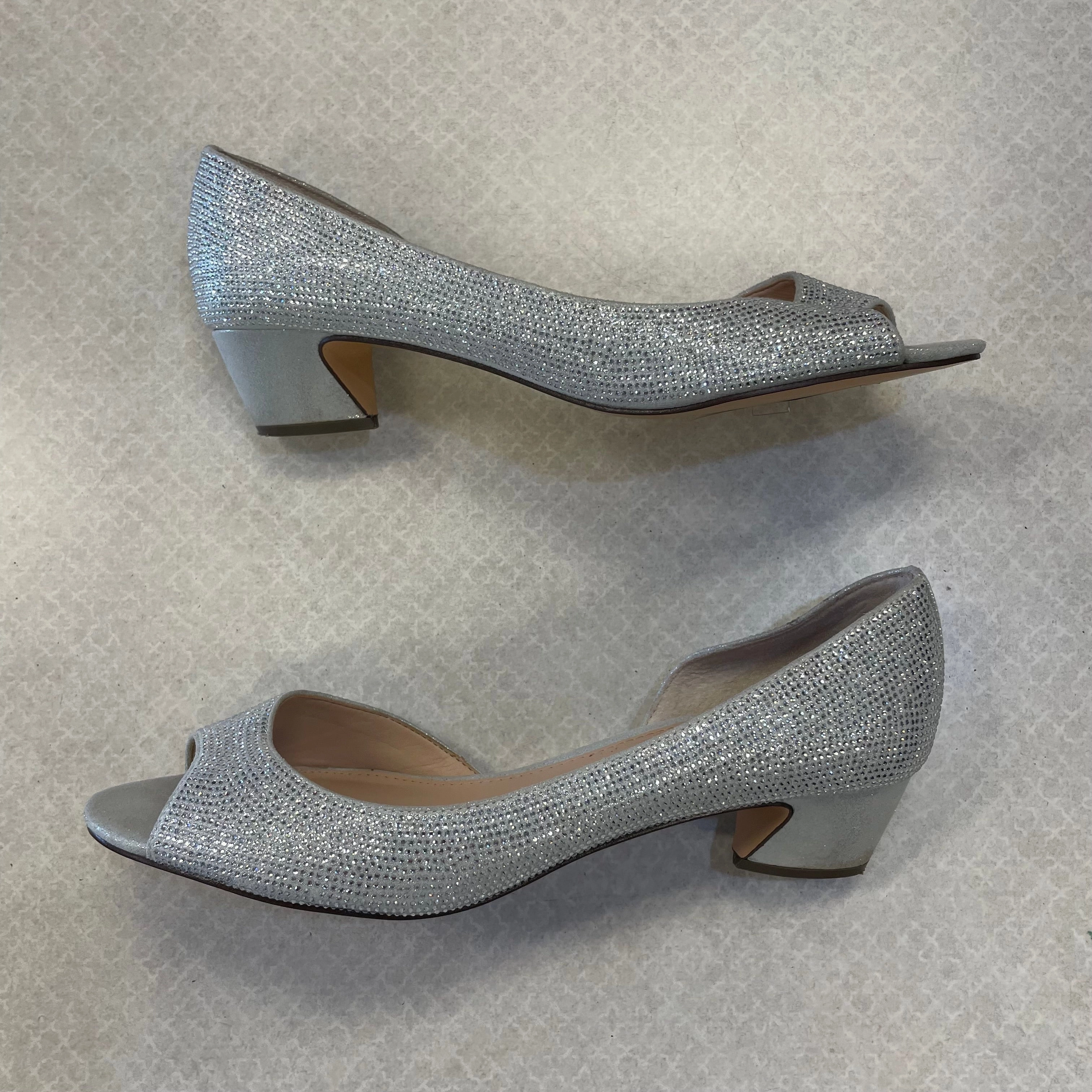 Shoes Heels Block By Nina In Silver, Size: 9.5 Comfortable Collar Fashion Footwear