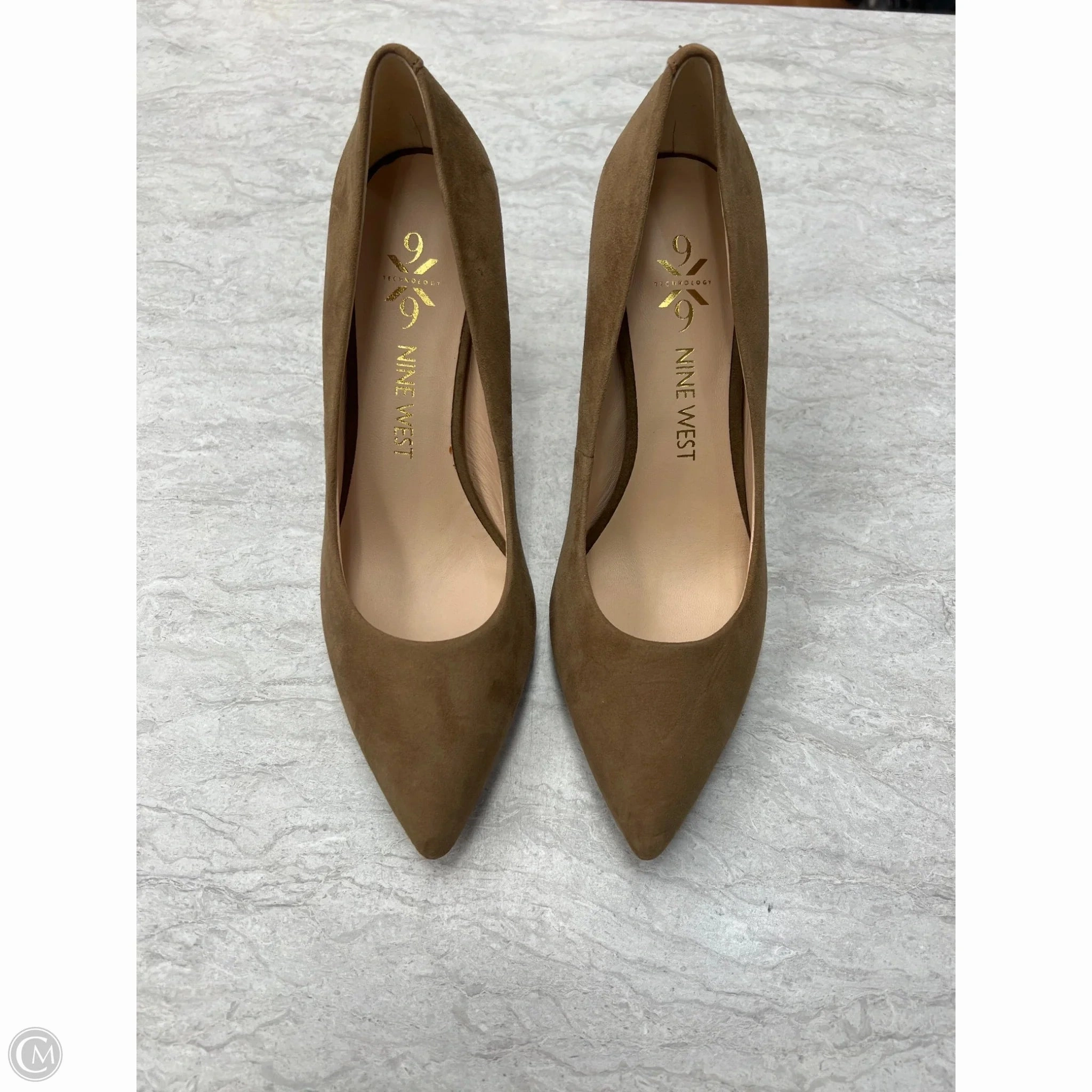 Party Shoes with Heels Pumps Shoes Shoes Heels Block By Nine West In Tan, Size: 6.5