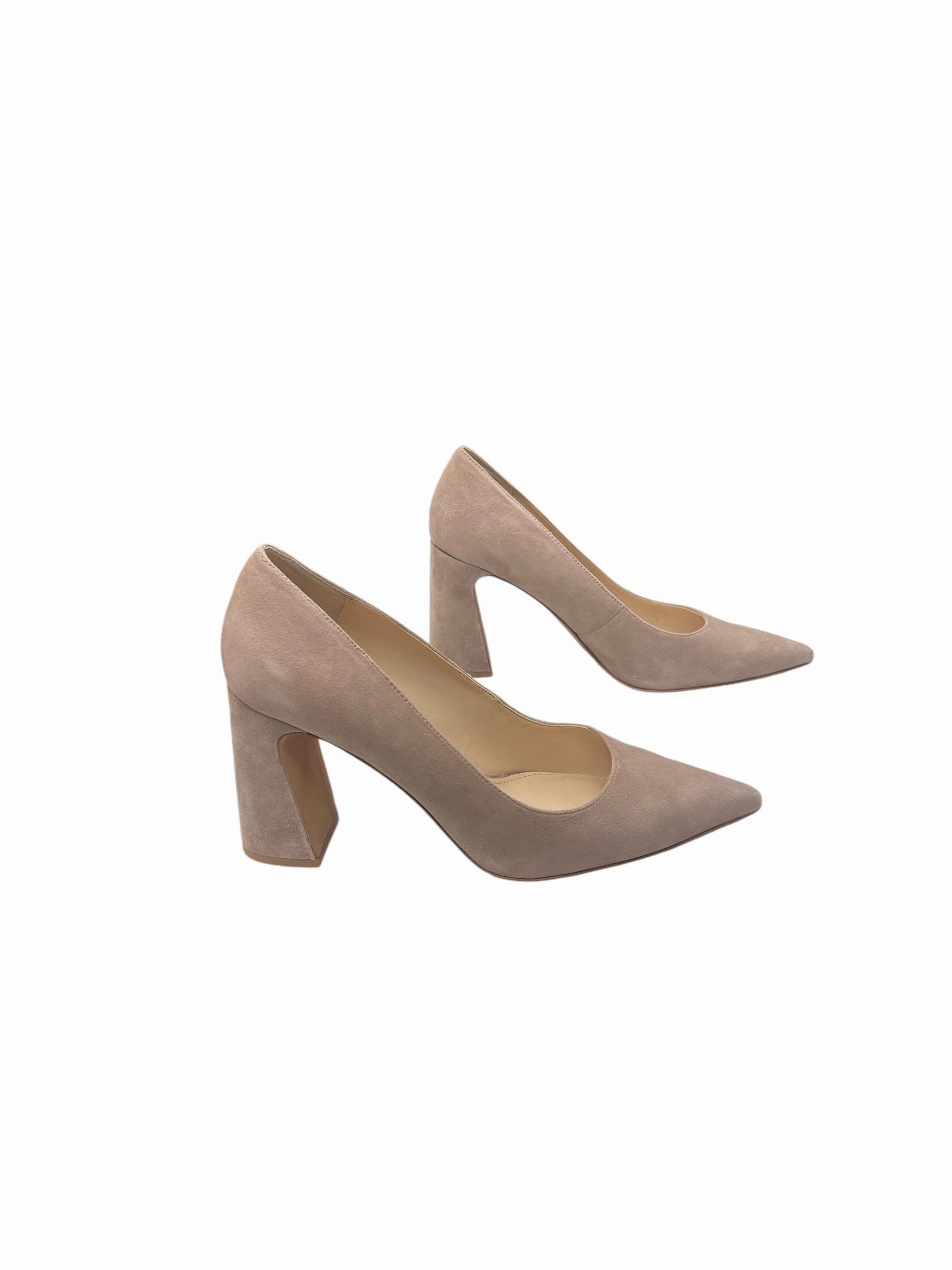 Essential Style Sharp Edge Shoes Heels Block By Vince Camuto In Tan, Size: 11