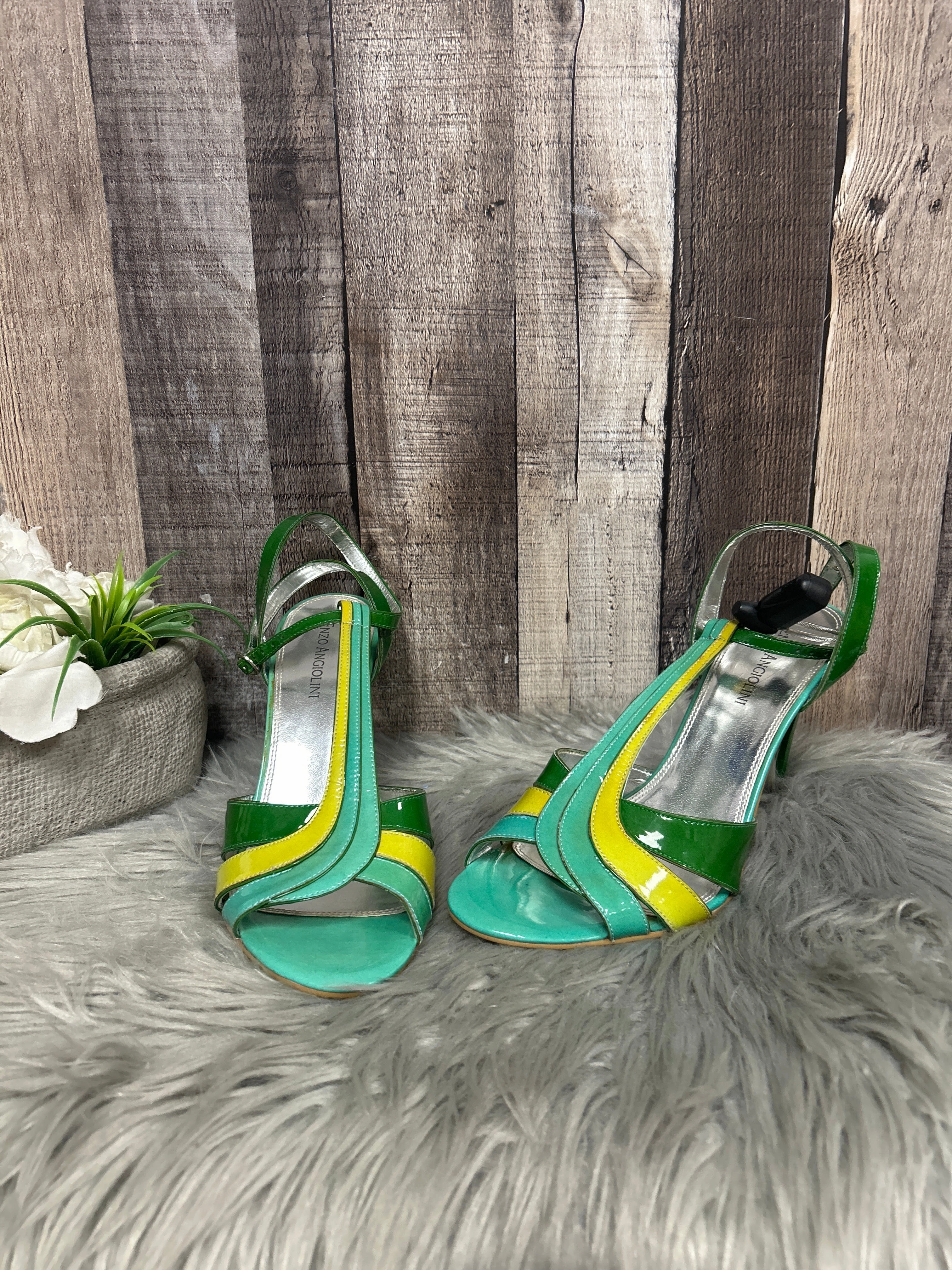 Shoes Heels Stiletto By Enzo Angiolini In Green, Size: 8.5 Chic Designer Heels