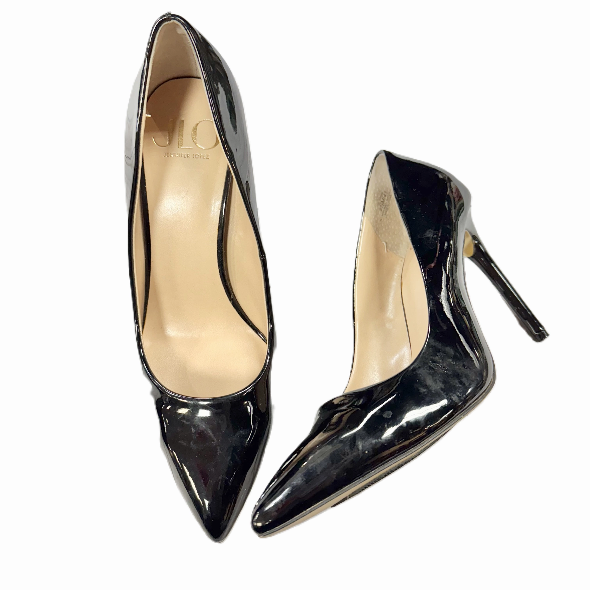 Shoes Heels Stiletto By Jennifer Lopez In Black, Size: 9.5 Black Leather Stilettos Heeled Sandals