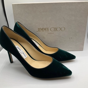 Shoes Heels Stiletto By Jimmy Choo In Green, Size: 9.5 Vintage Look Lace-Up Heels