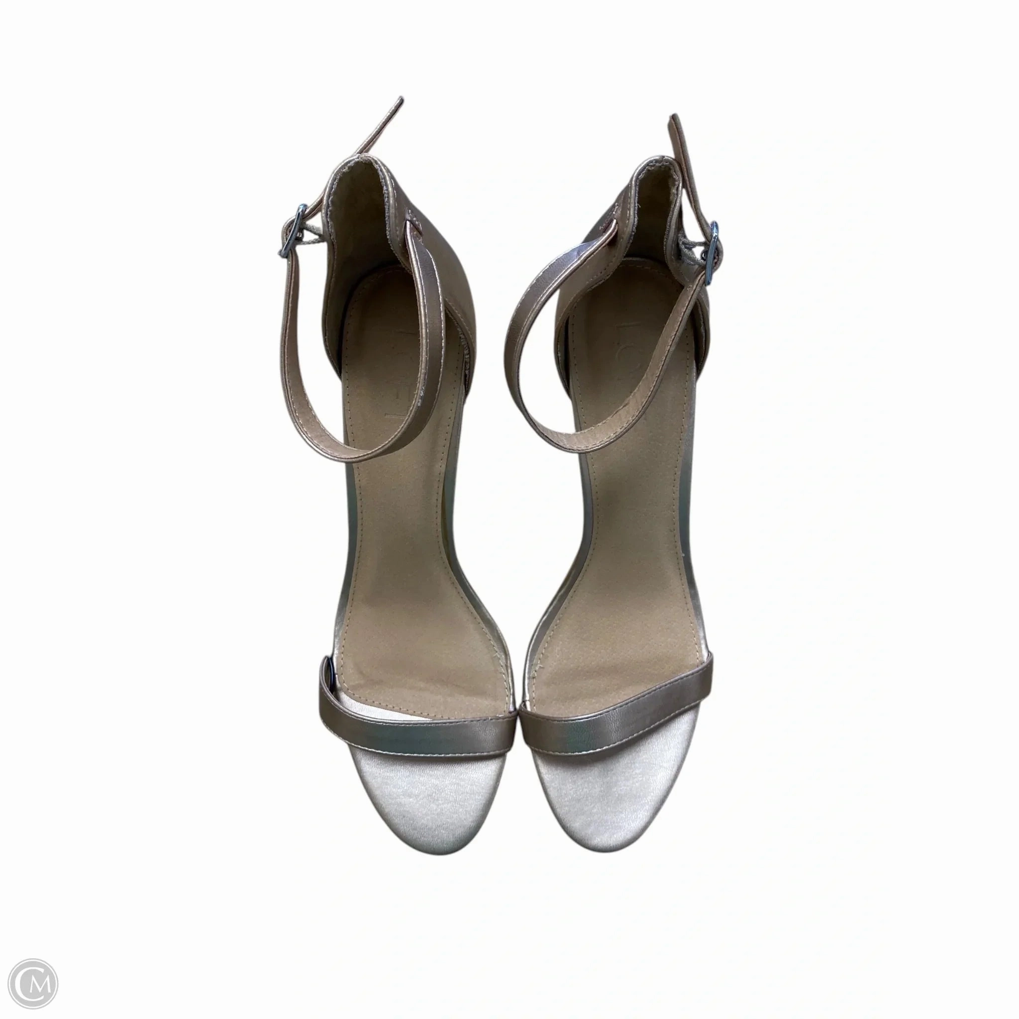 Pointed Toe Shoes Heels Stiletto By Loft In Gold, Size: 8.5