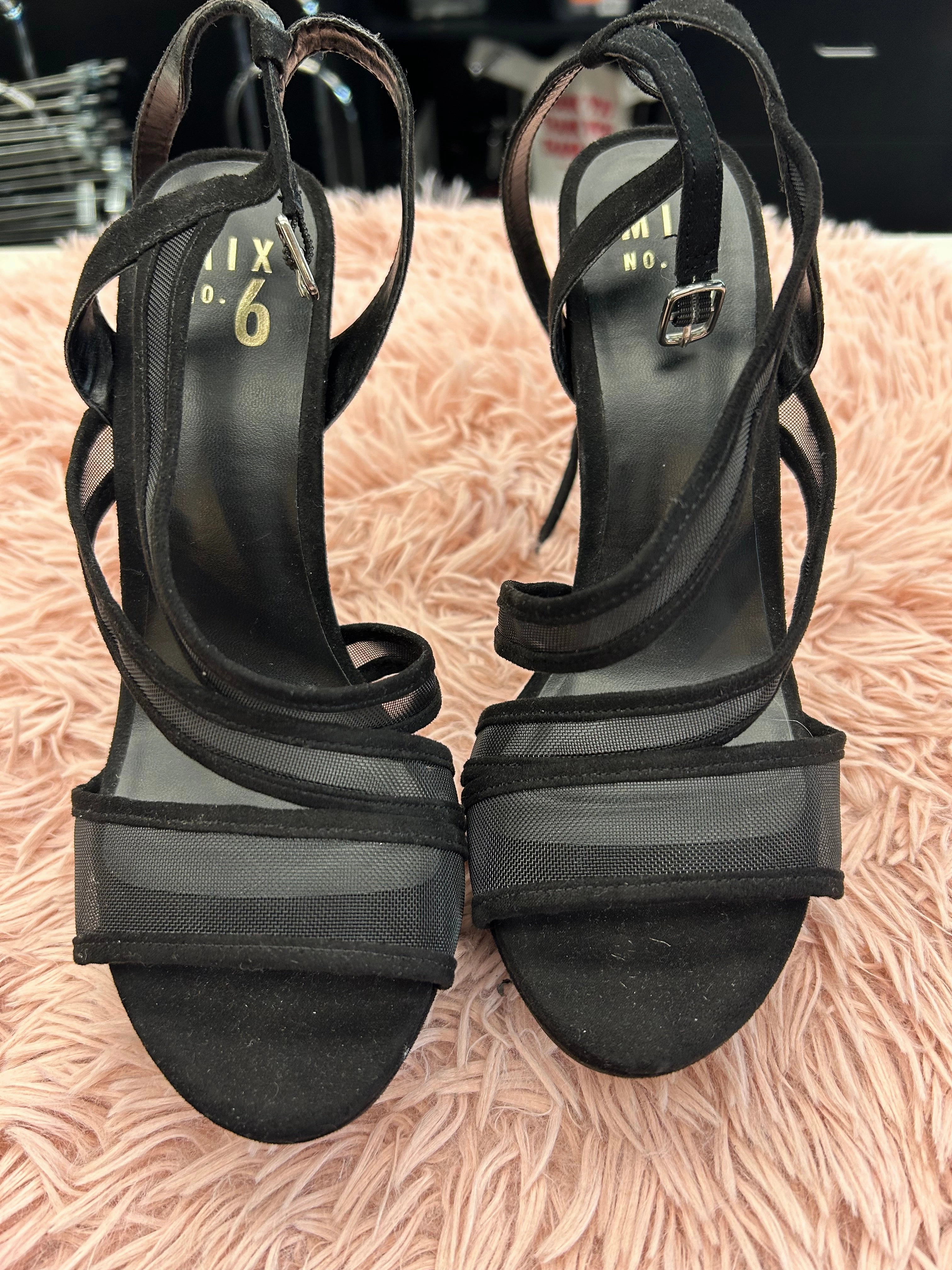 Lace-Up Heels Fashion Look Shoes Heels Stiletto By Mix No 6 In Black, Size: 8.5