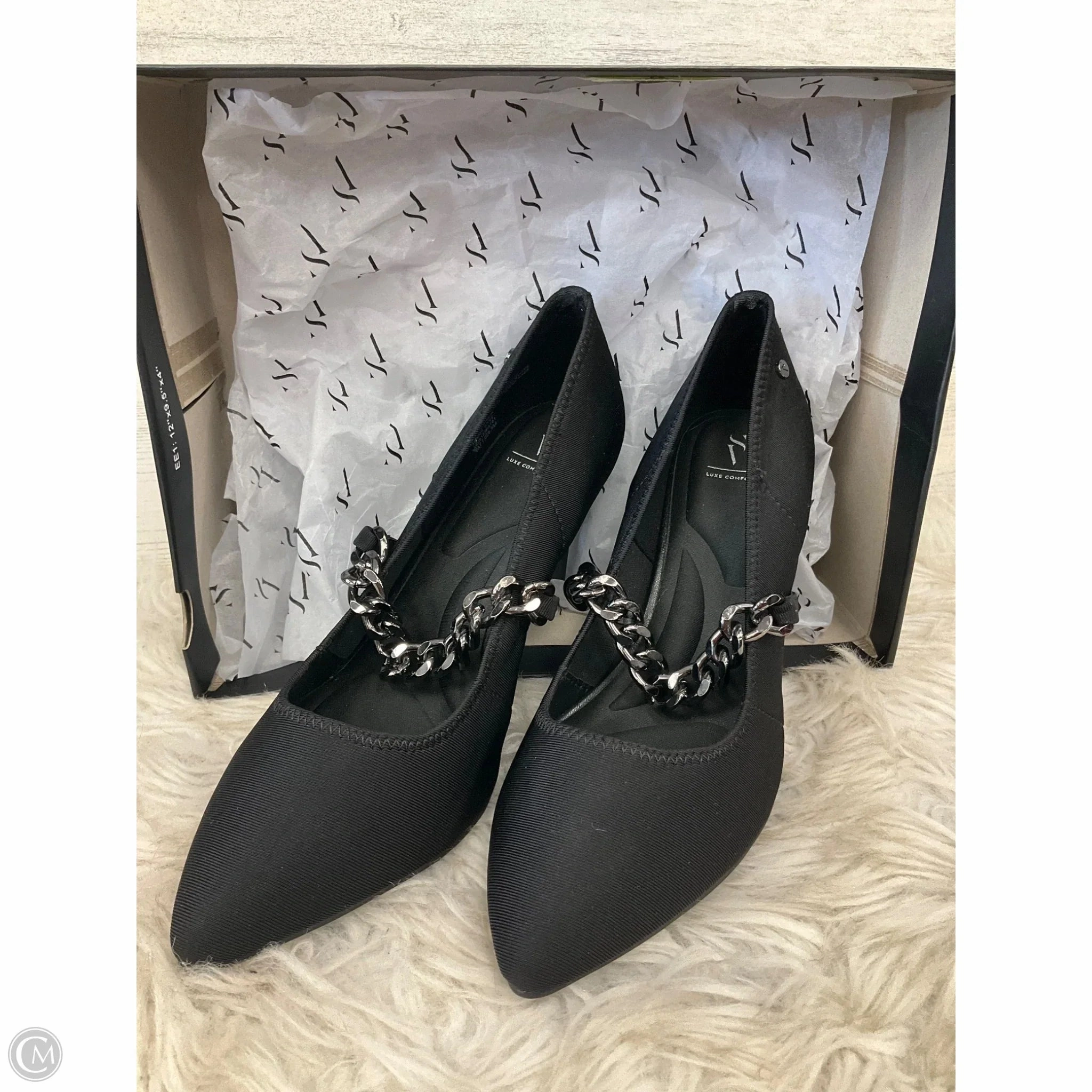 Metallic Evening Shoes Shoes Heels Stiletto By Simply Vera In Black, Size: 10