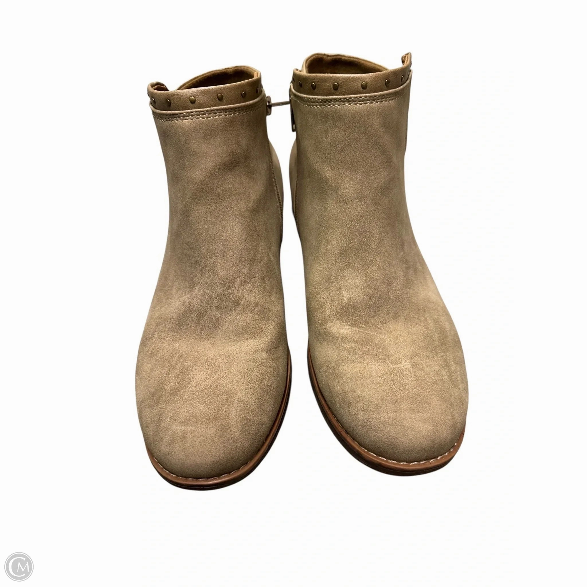 Motor Edge Heat   Resistant Boots Ankle Flats By Sofft In Taupe, Size: 9.5