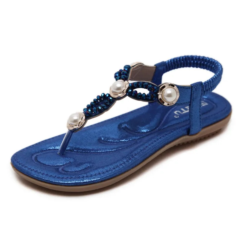 SIKETU | Flat Rhinestone Beach Flip Flops for Ladies