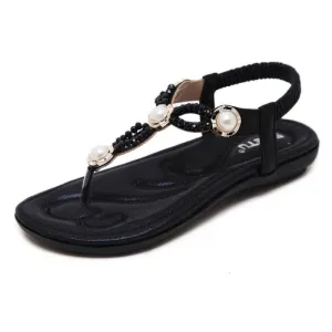 SIKETU | Flat Rhinestone Beach Flip Flops for Ladies