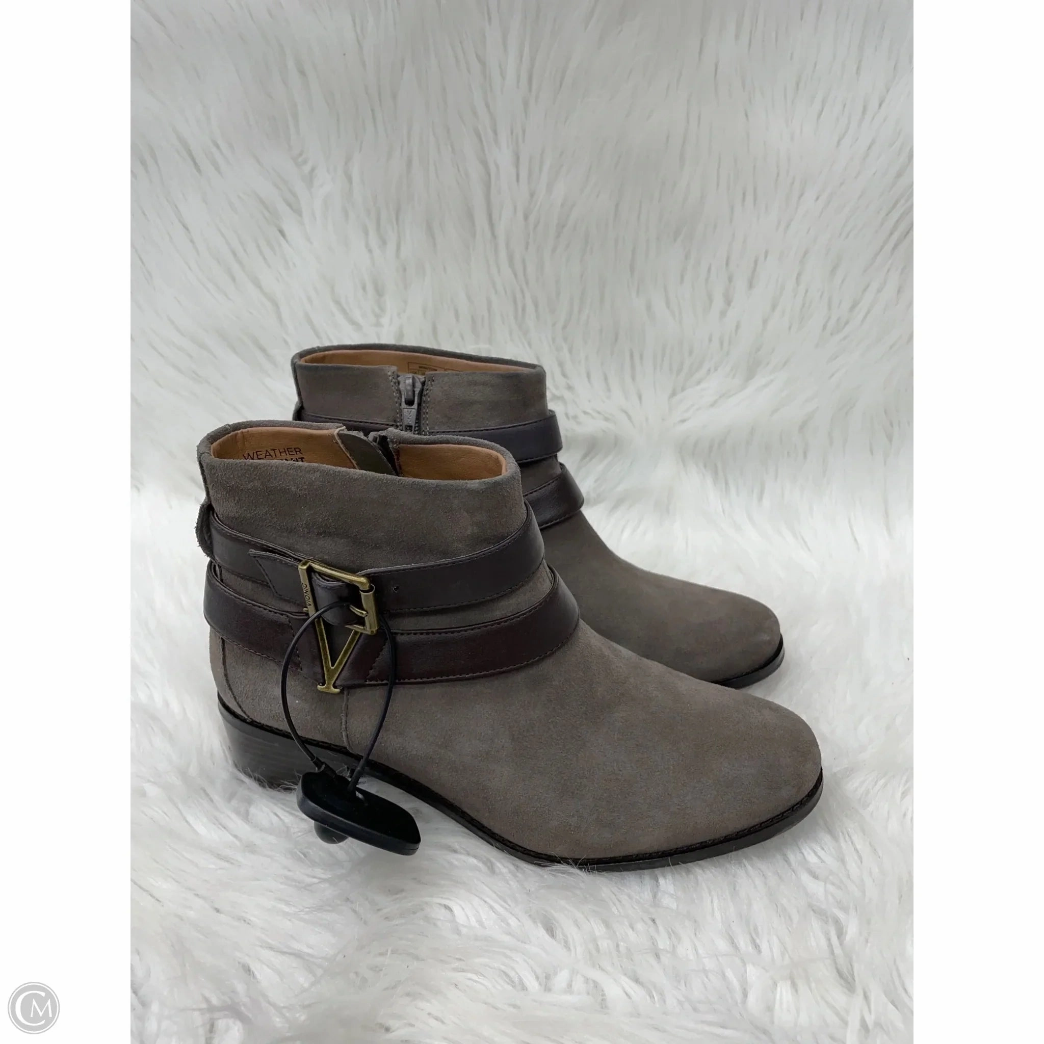 Boots Ankle Heels By Vionic In Brown & Grey, Size: 7.5 Thermal Core Functional Minimalist Snow Day