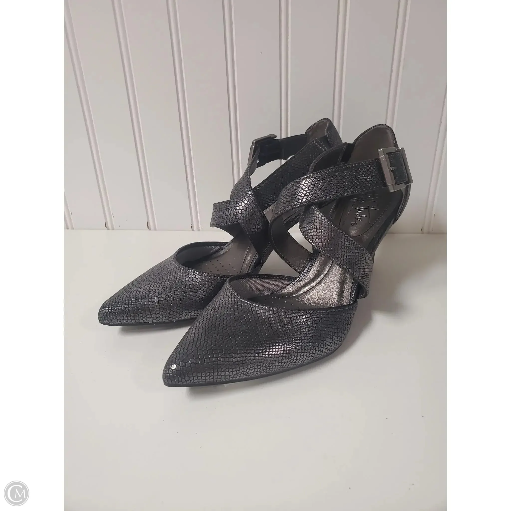 Shoes Heels Stiletto By Life Stride In Snakeskin Print, Size: 6 Open Toe Sandals