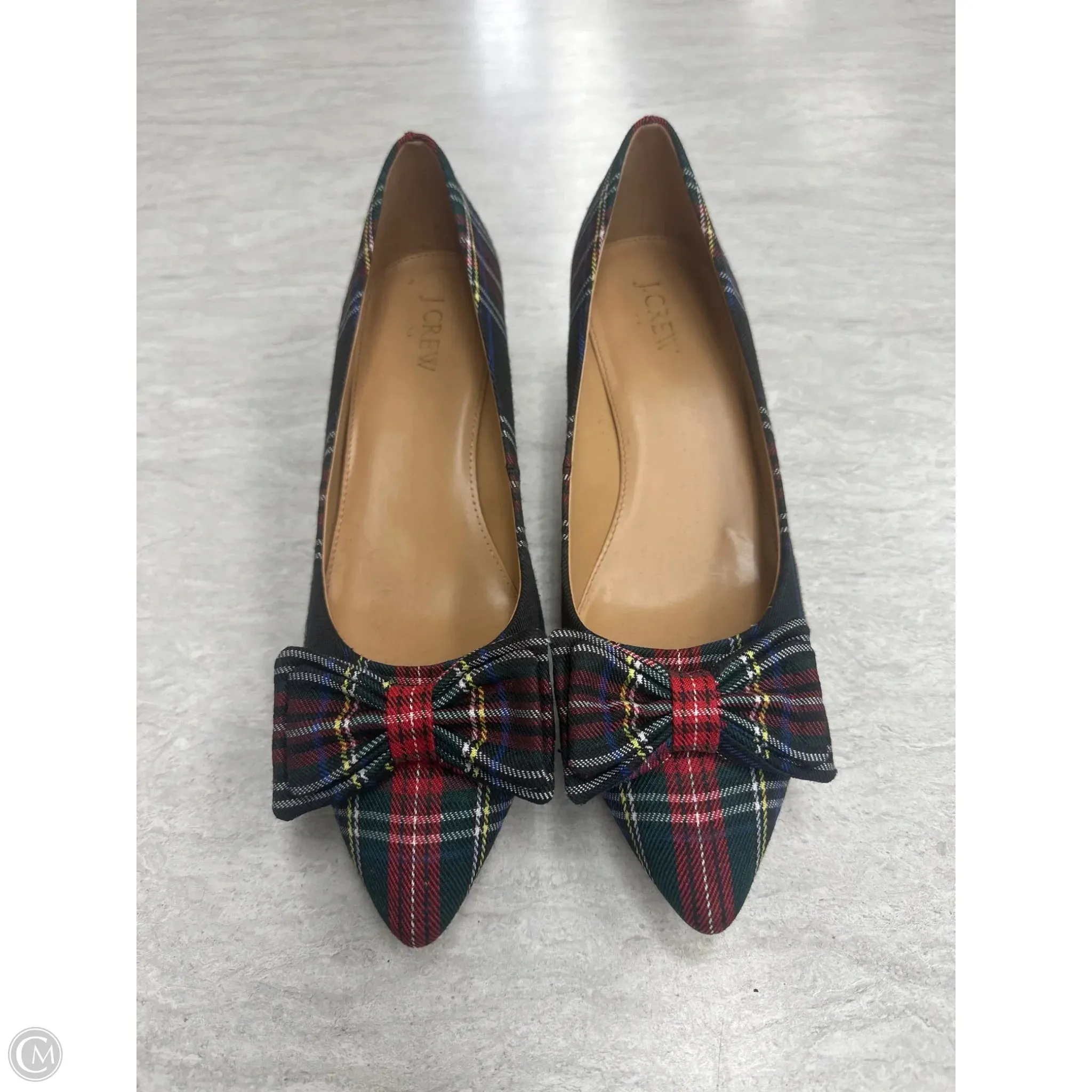 Natural Material Supportive arch Shoes Heels Stiletto By J. Crew In Plaid Pattern, Size: 9.5