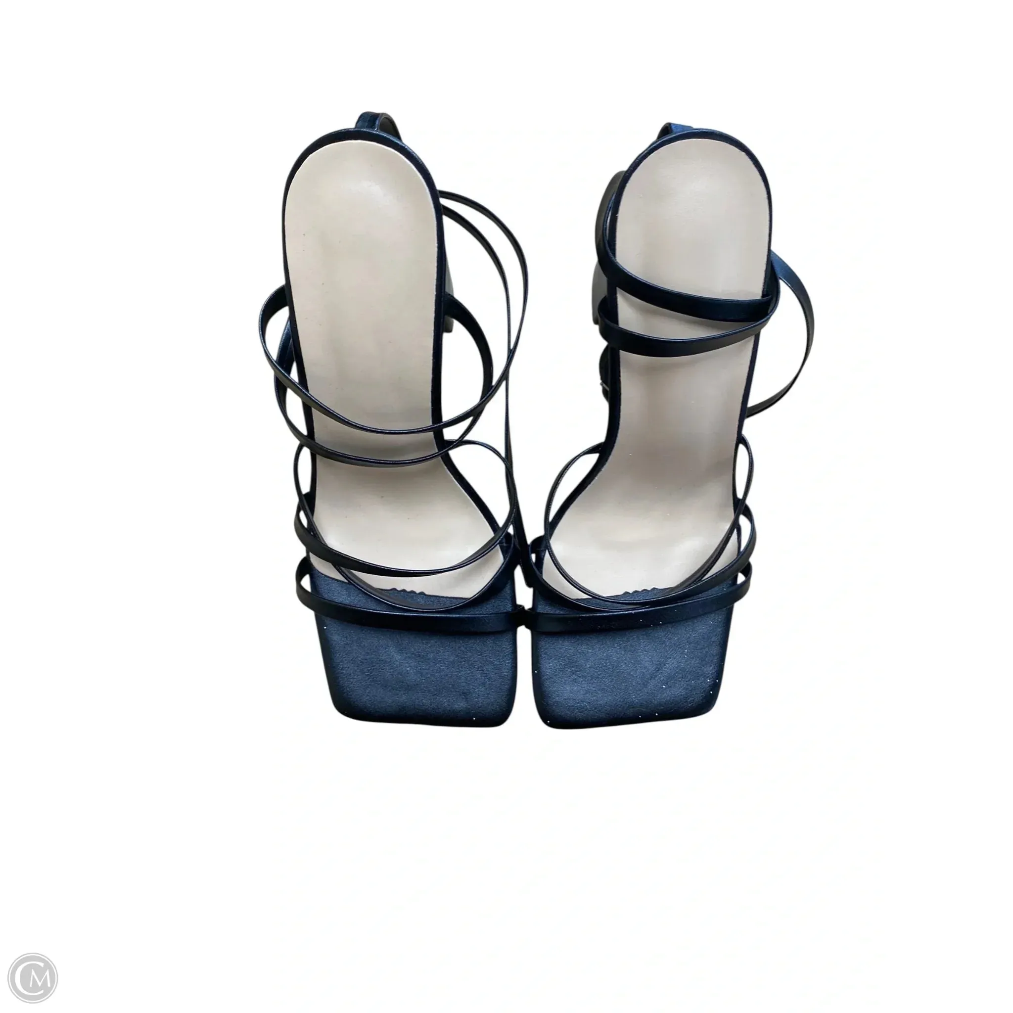 Shoes Heels Block By Cme In Black Creative Vibe Adjustable Heel Sandals