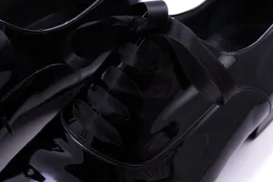 Slim Black Satin Evening Shoelaces