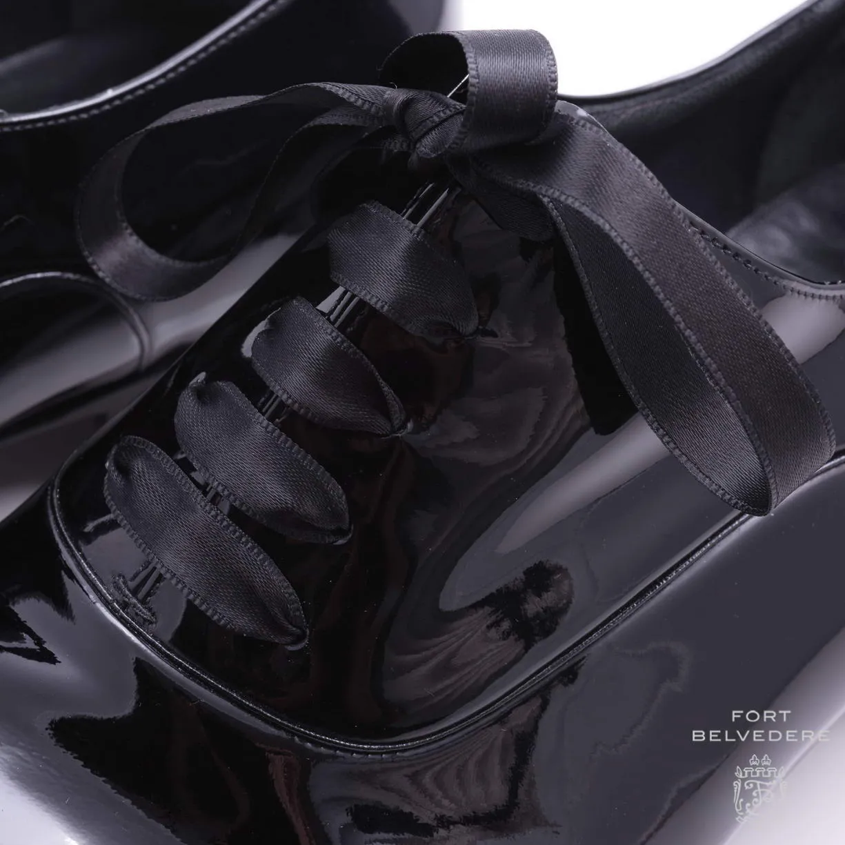 Slim Black Satin Evening Shoelaces