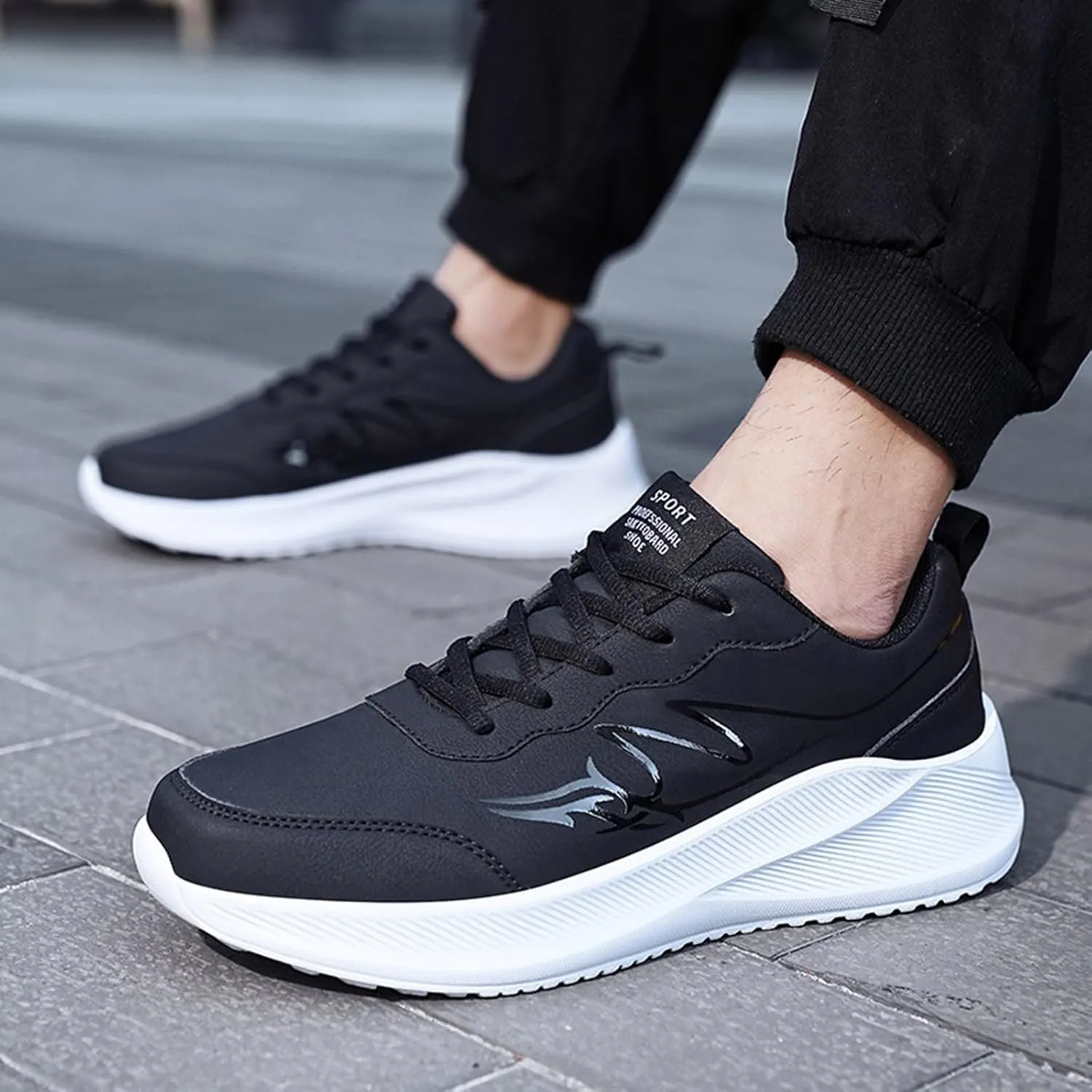 Slip on Shoes for Men Running Shoes Men Slip on Lightweight Breathable Fashion Sneakers Black Men's Comfortable Walking Tennis Comfortable Men's Casual