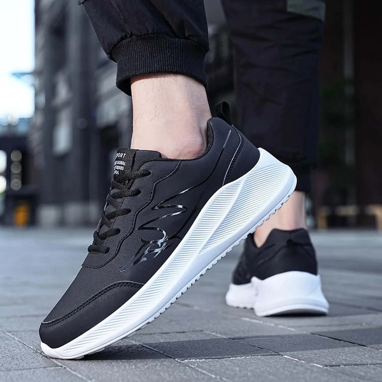 Slip on Shoes for Men Running Shoes Men Slip on Lightweight Breathable Fashion Sneakers Black Men's Comfortable Walking Tennis Comfortable Men's Casual
