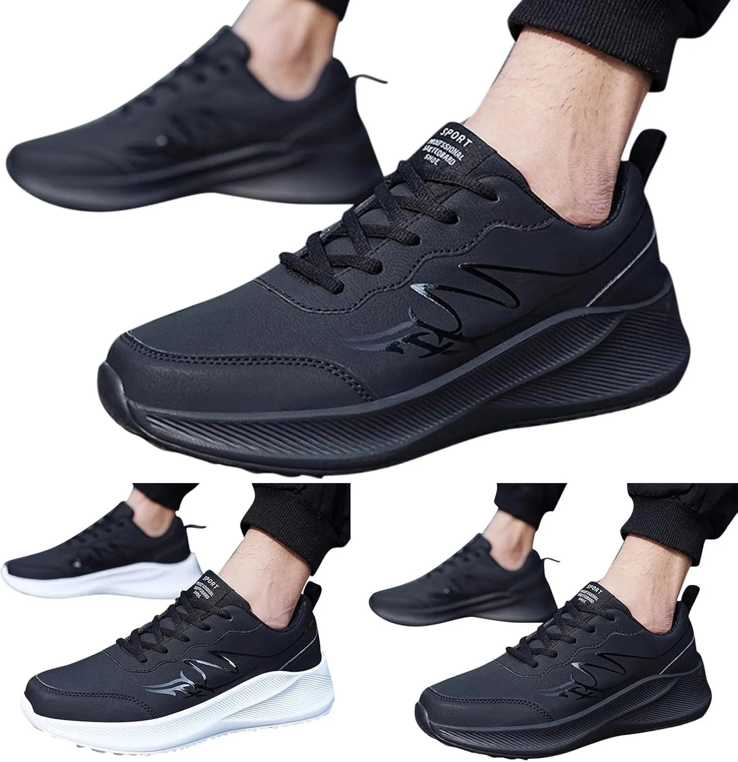 Slip on Shoes for Men Running Shoes Men Slip on Lightweight Breathable Fashion Sneakers Black Men's Comfortable Walking Tennis Comfortable Men's Casual