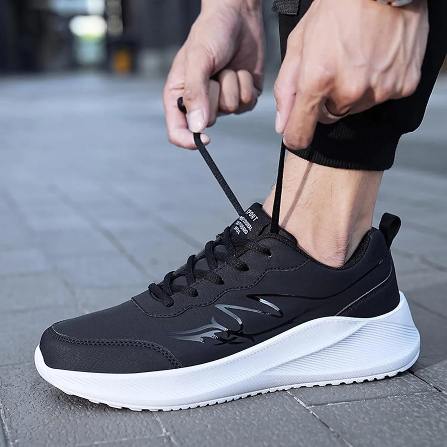 Slip on Shoes for Men Running Shoes Men Slip on Lightweight Breathable Fashion Sneakers Black Men's Comfortable Walking Tennis Comfortable Men's Casual