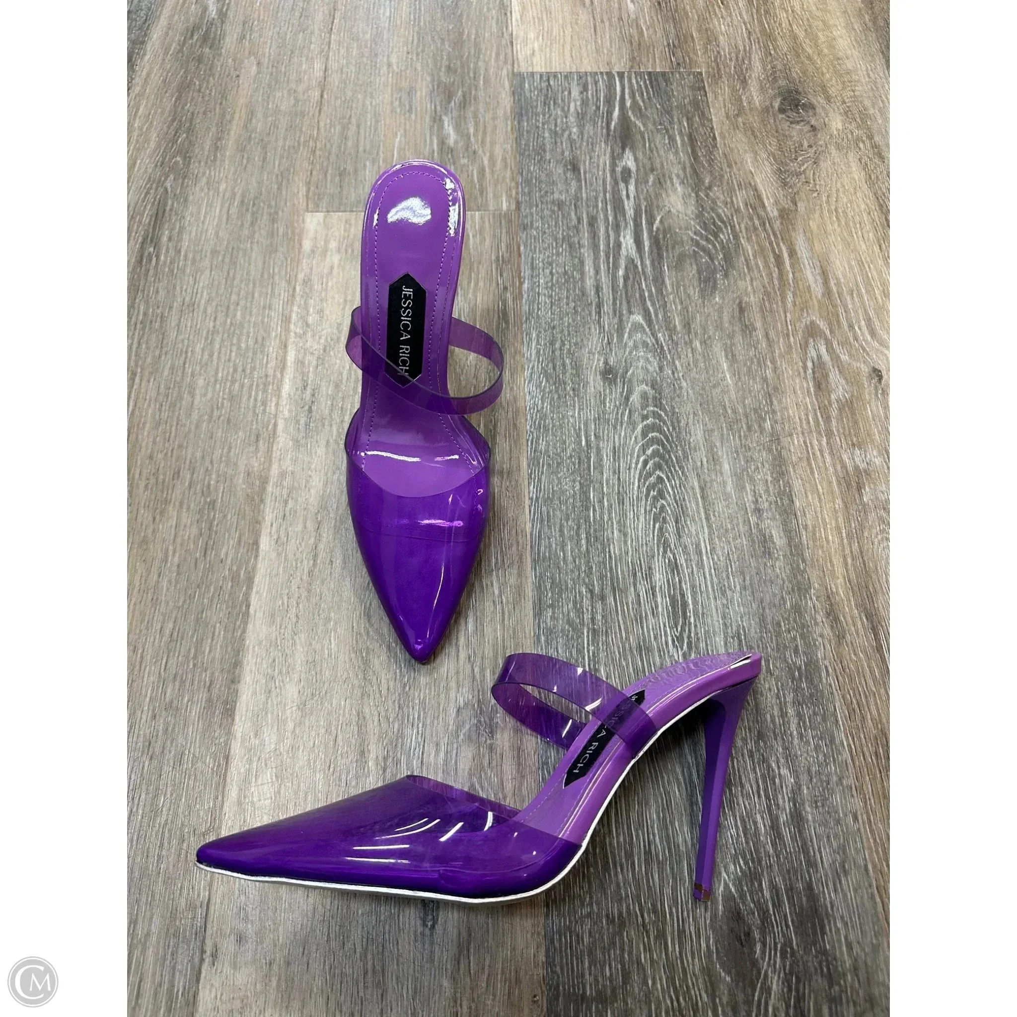 Luxury Mood Classy Sandals Shoes Heels Stiletto By Jessica Rich In Purple, Size: 7.5